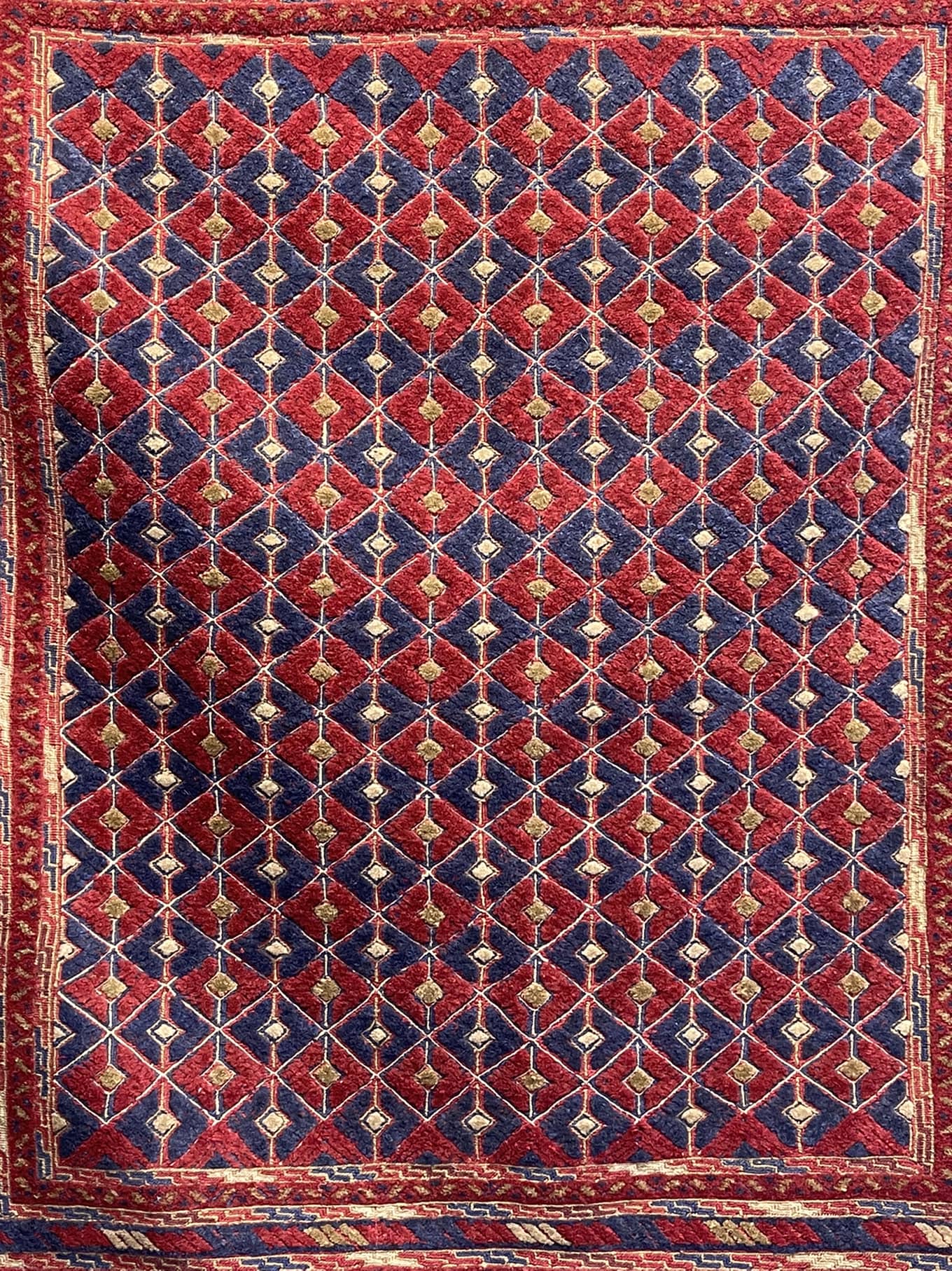 Red HANDMADE AFGHAN MUSHWANI KILIM | 188 X 152 CM |