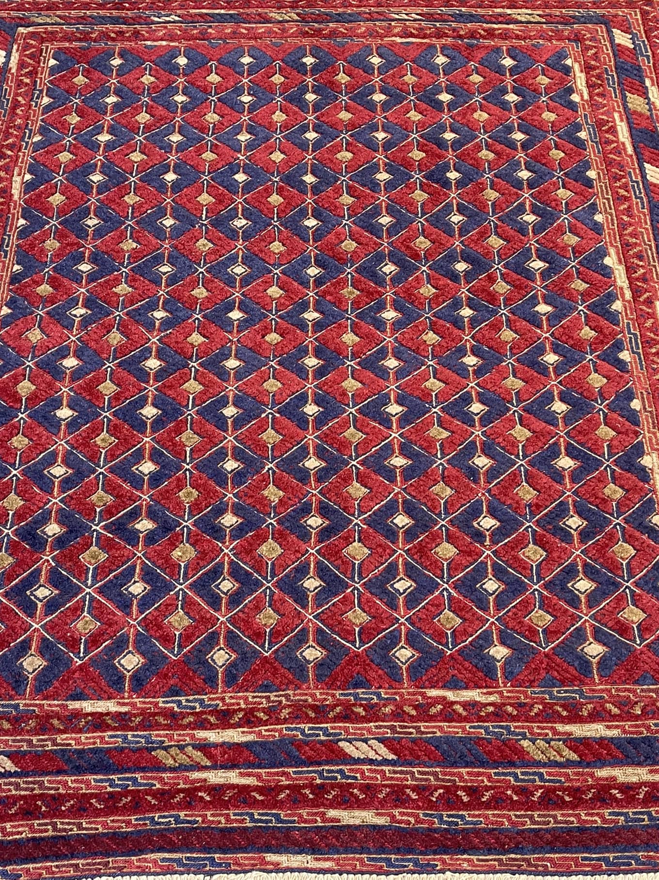 Red HANDMADE AFGHAN MUSHWANI KILIM | 188 X 152 CM |