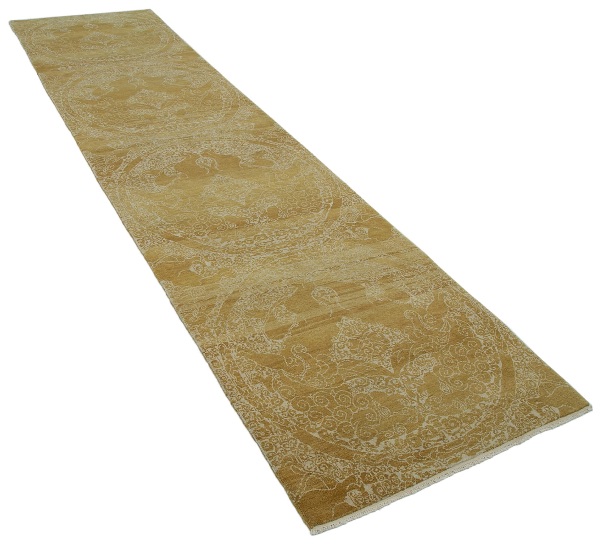 Gold Oushak Runner — 0.92 x 3.73