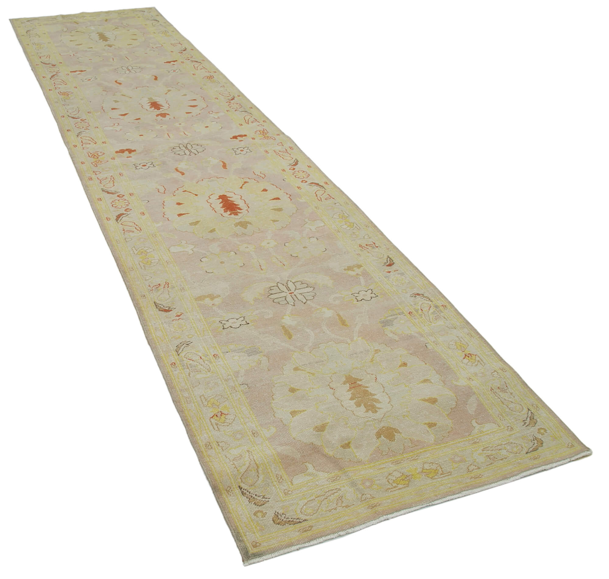Sand Oushak Runner — 0.87 x 3.61