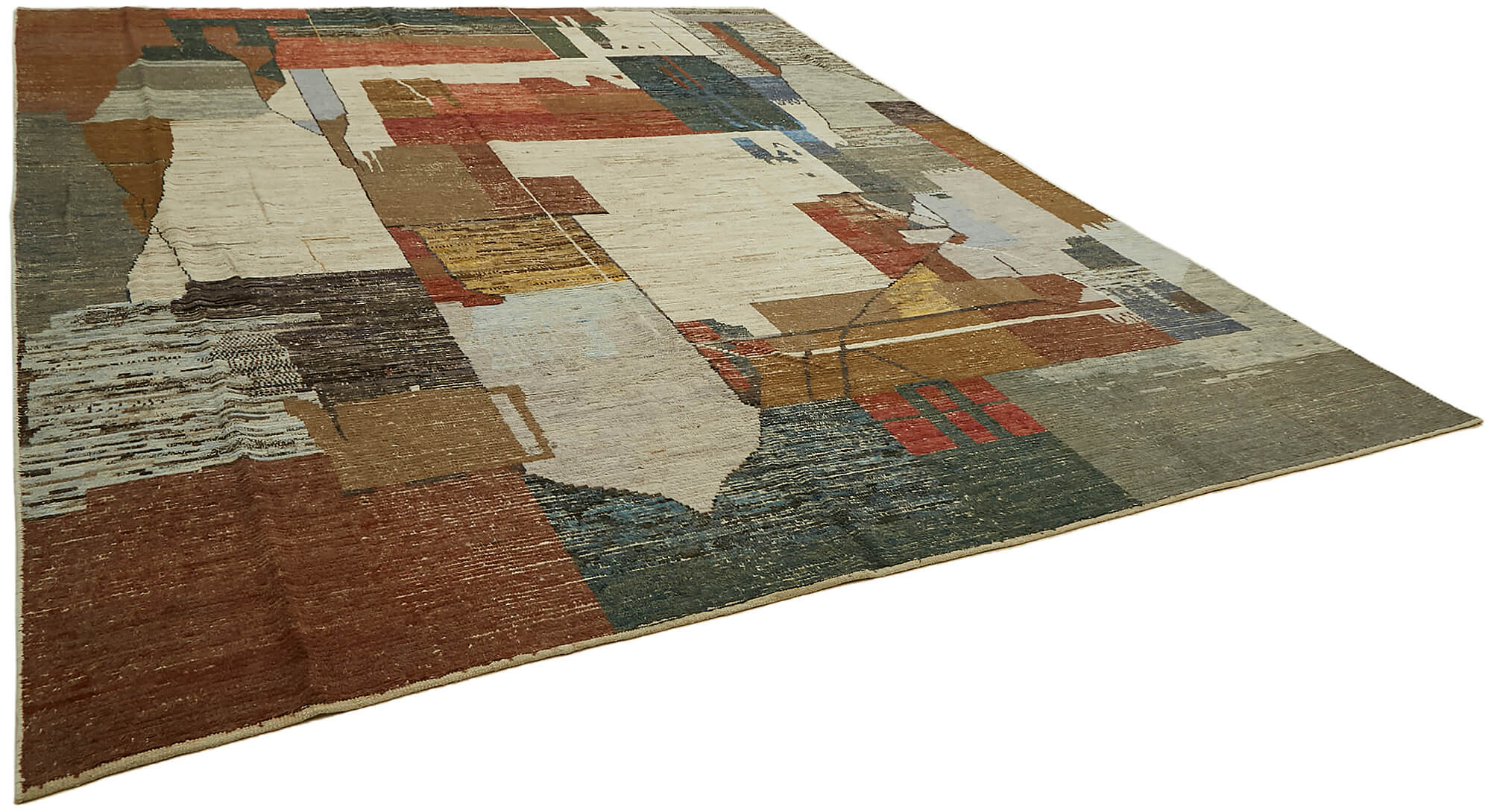 Multicolor Multicolor Abstract Atlas Rug – 3.80 x 4.52 — 3.80 x 4.52