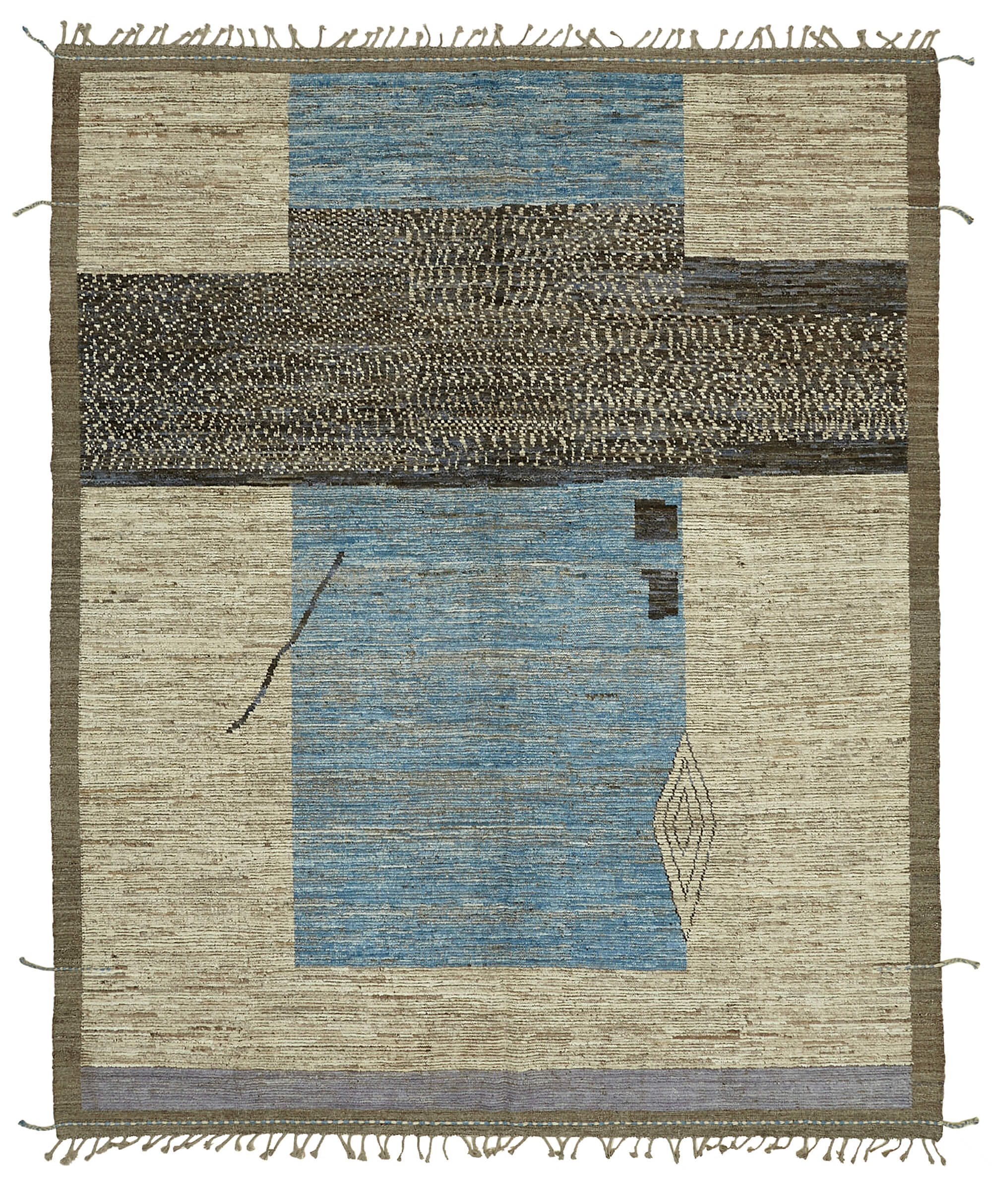 Beige Beige Tribal Atlas Rug – 2.88 x 3.52 — 2.88 x 3.52