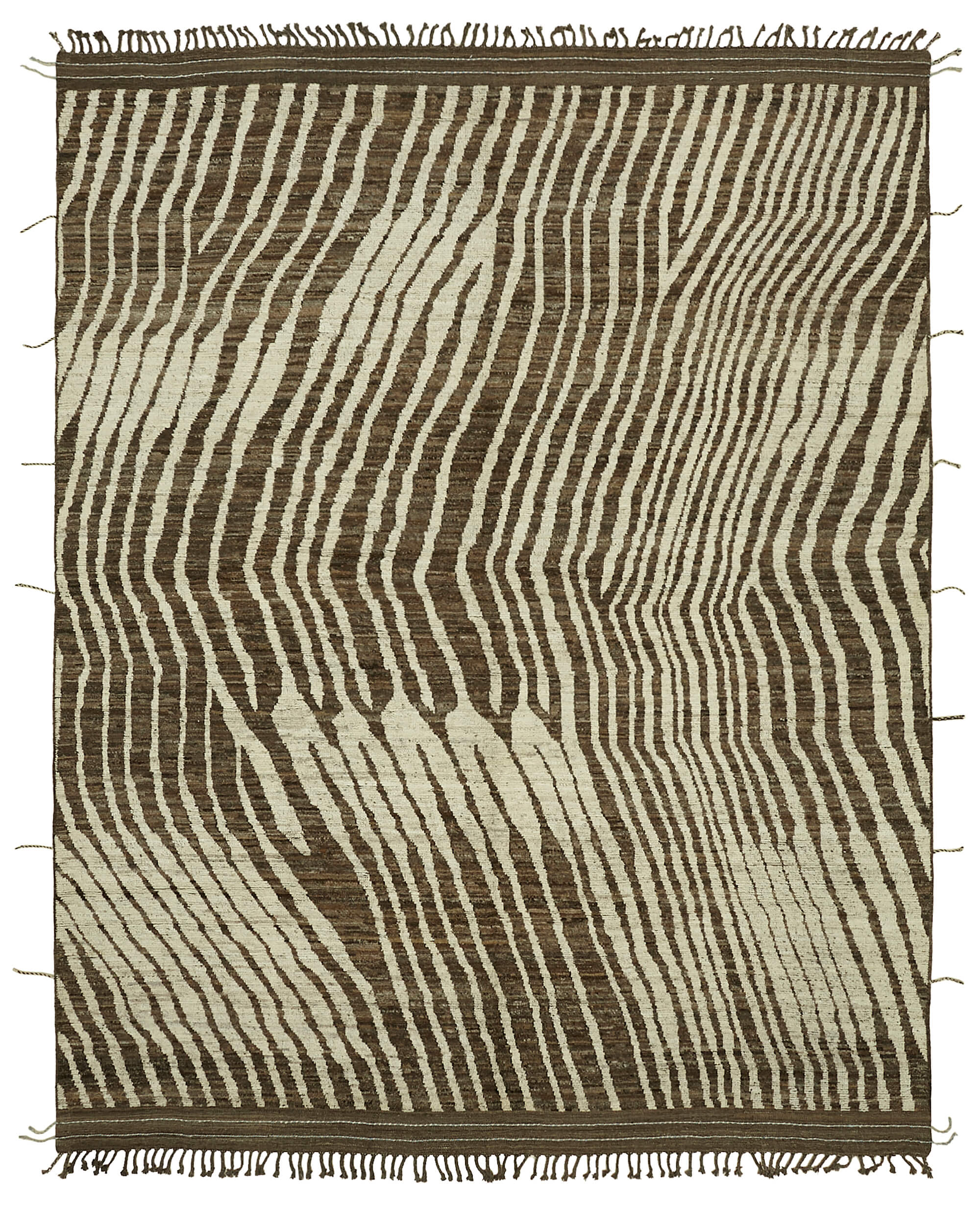 Brown Brown Abstract Atlas Rug – 2.86 x 3.70 — 2.86 x 3.70