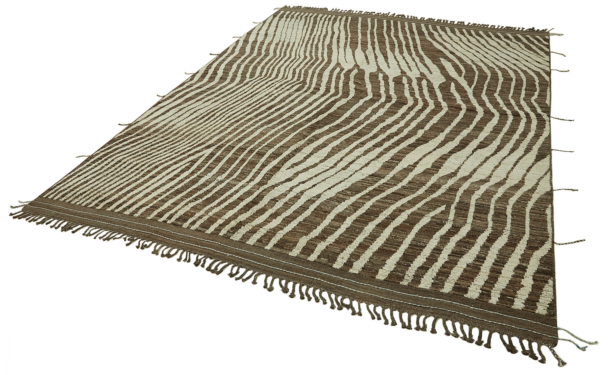 Brown Brown Abstract Atlas Rug – 2.86 x 3.70 — 2.86 x 3.70