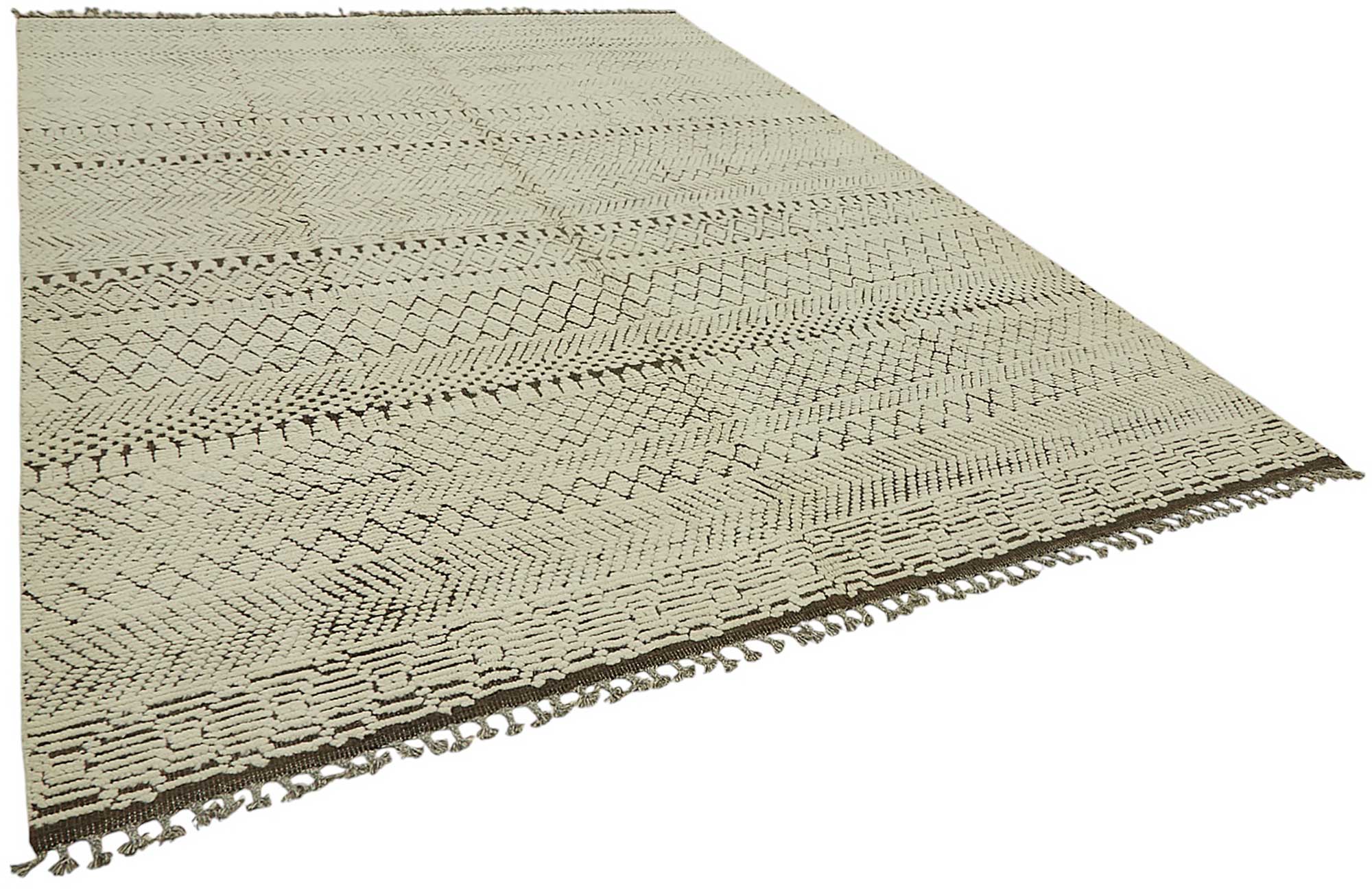 Beige Beige Zari Atlas Rug – 2.78 x 3.74 — 2.78 x 3.74