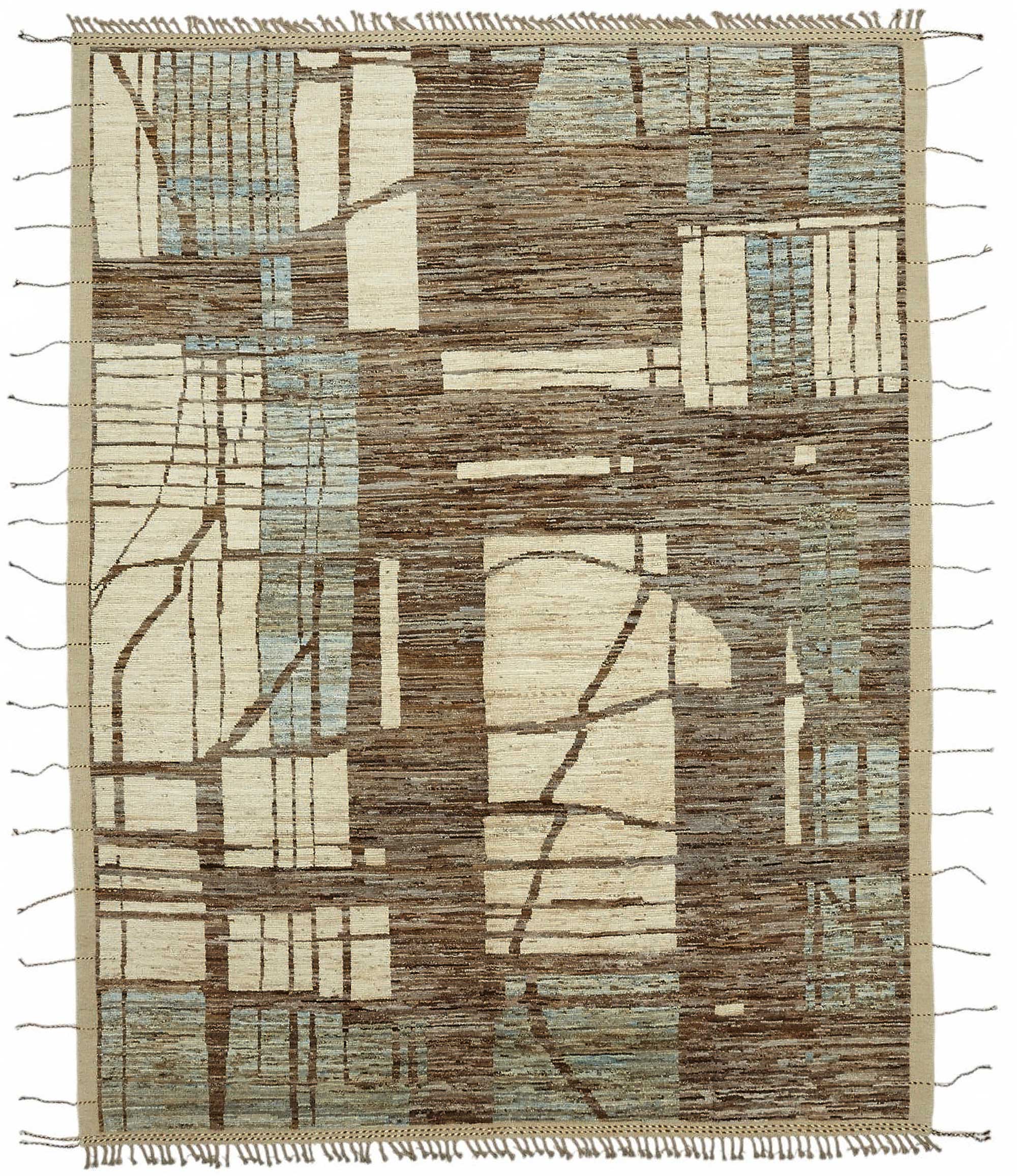 Beige Beige Abstract Atlas Rug – 2.86 x 3.65 — 2.86 x 3.65