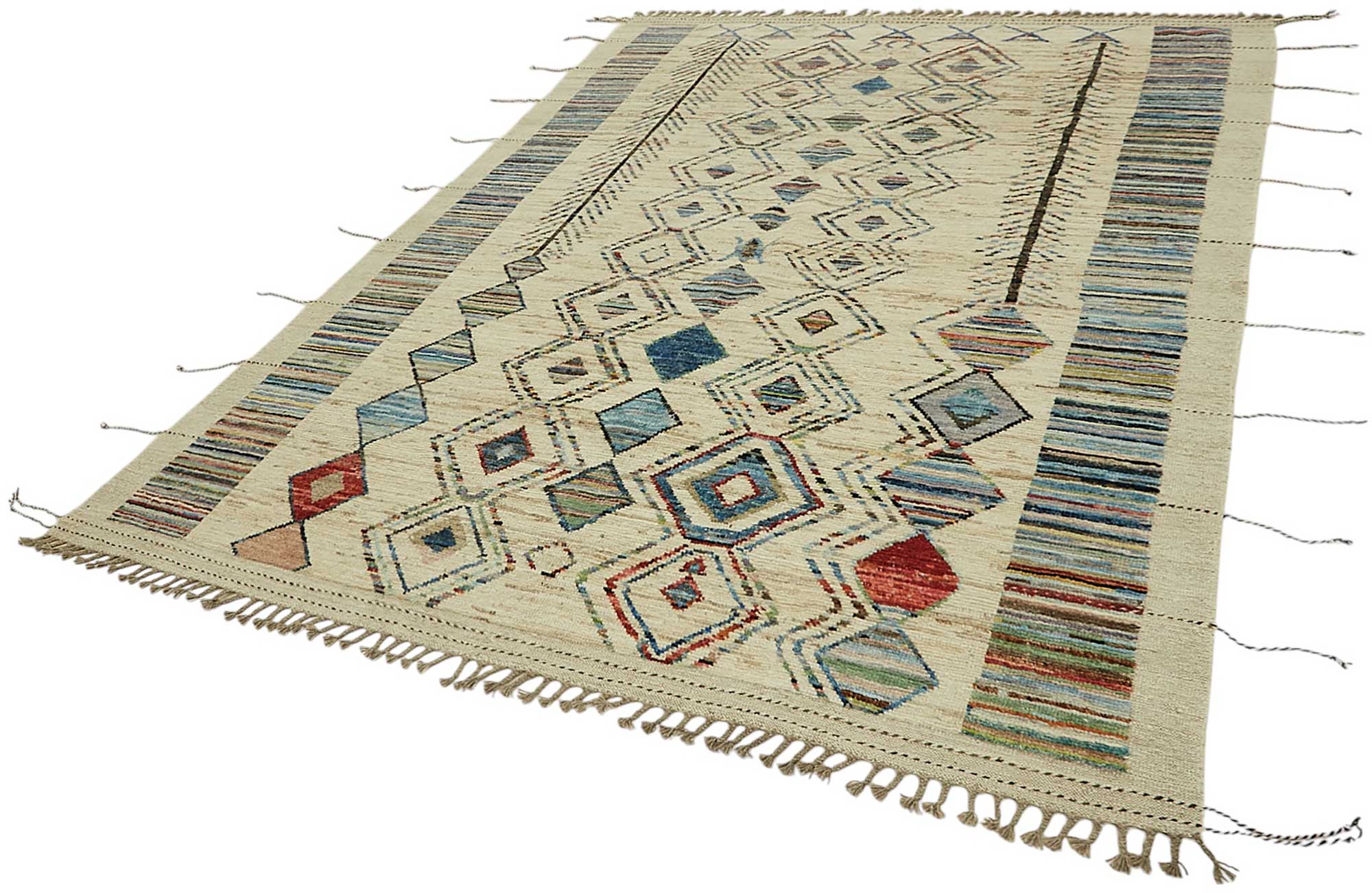 Beige Beige Kazzak Atlas Rug – 2.11 x 3.00 — 2.11 x 3.00
