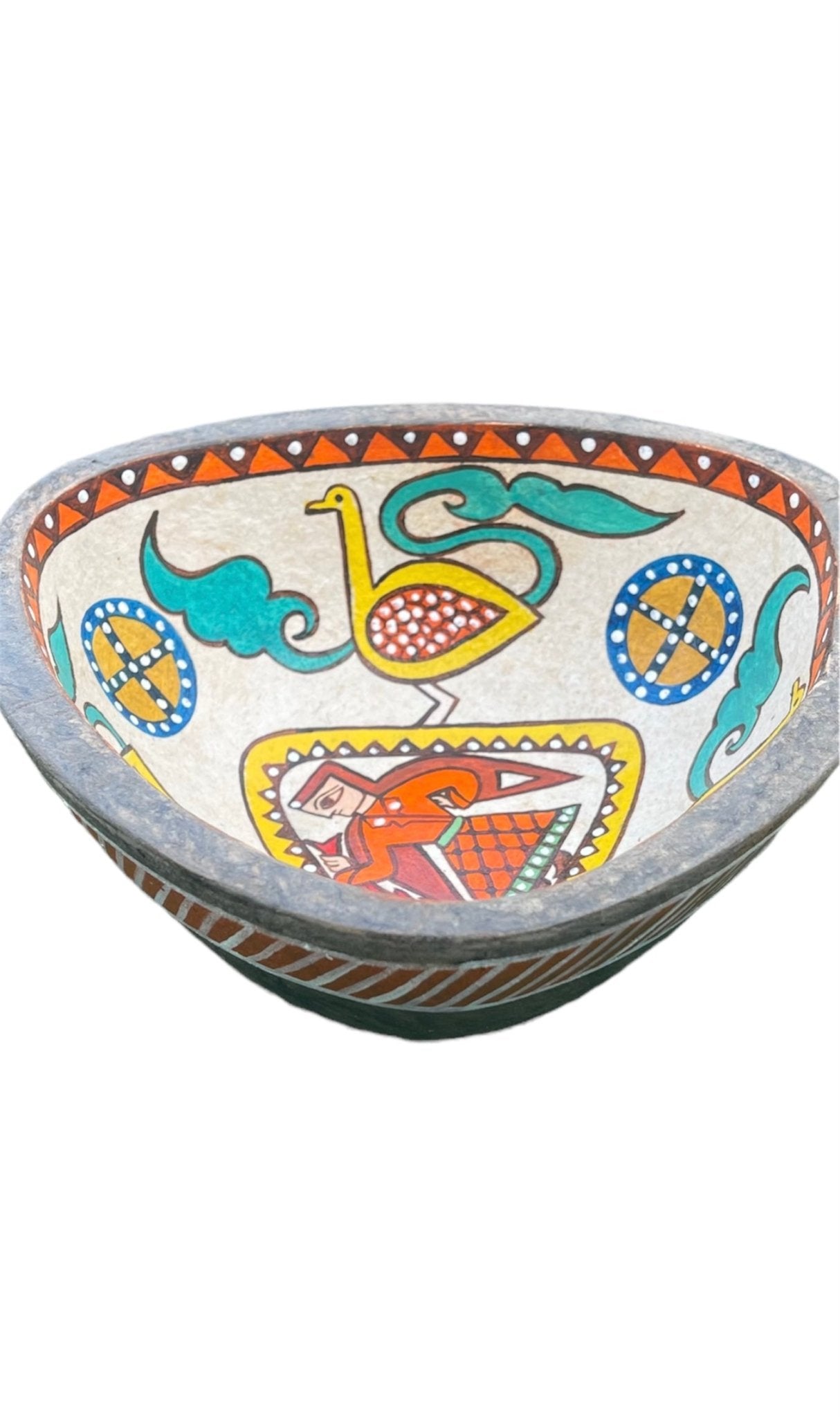 Blanco Turquoise ⌀ 23 CM - Jerm Rugs - Hand painted papier - mâché bowl - Jerm | جِرْم