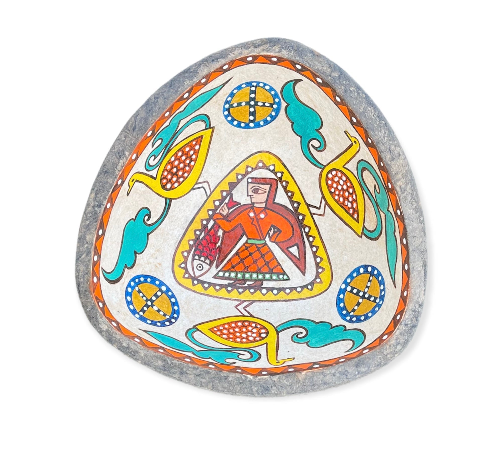 Blanco Turquoise ⌀ 23 CM - Jerm Rugs - Hand painted papier - mâché bowl - Jerm | جِرْم