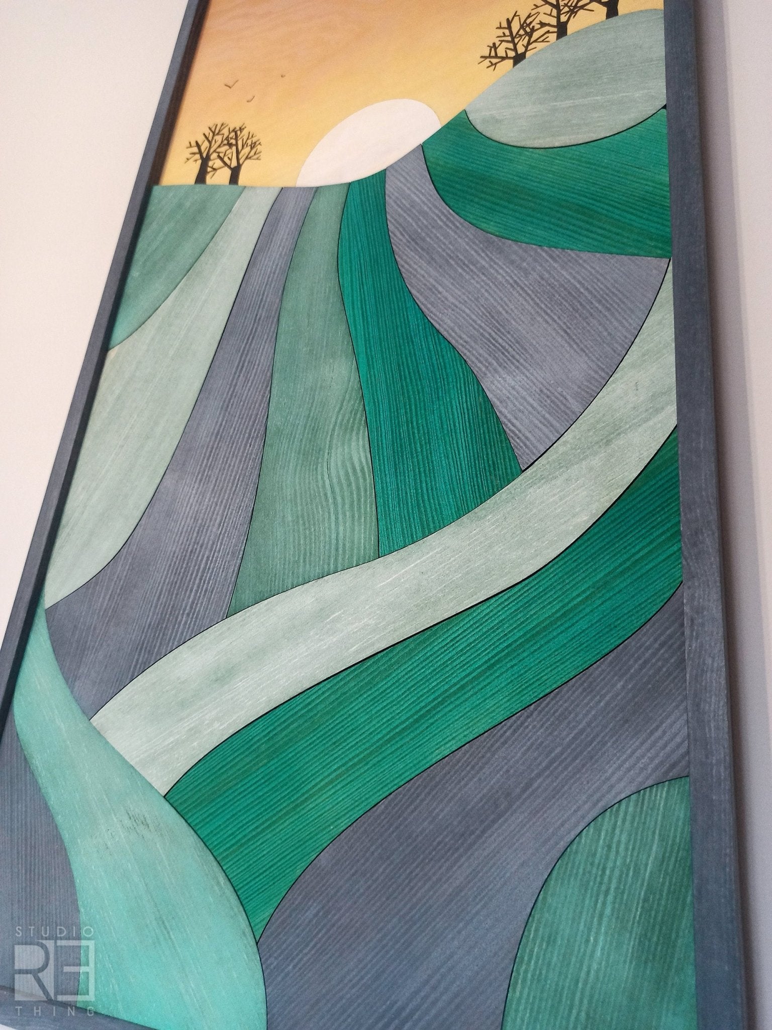 Colourful wood wall art, Wooden wall decor, wood wall mosaic - Jerm Rugs - Jerm | جِرْم