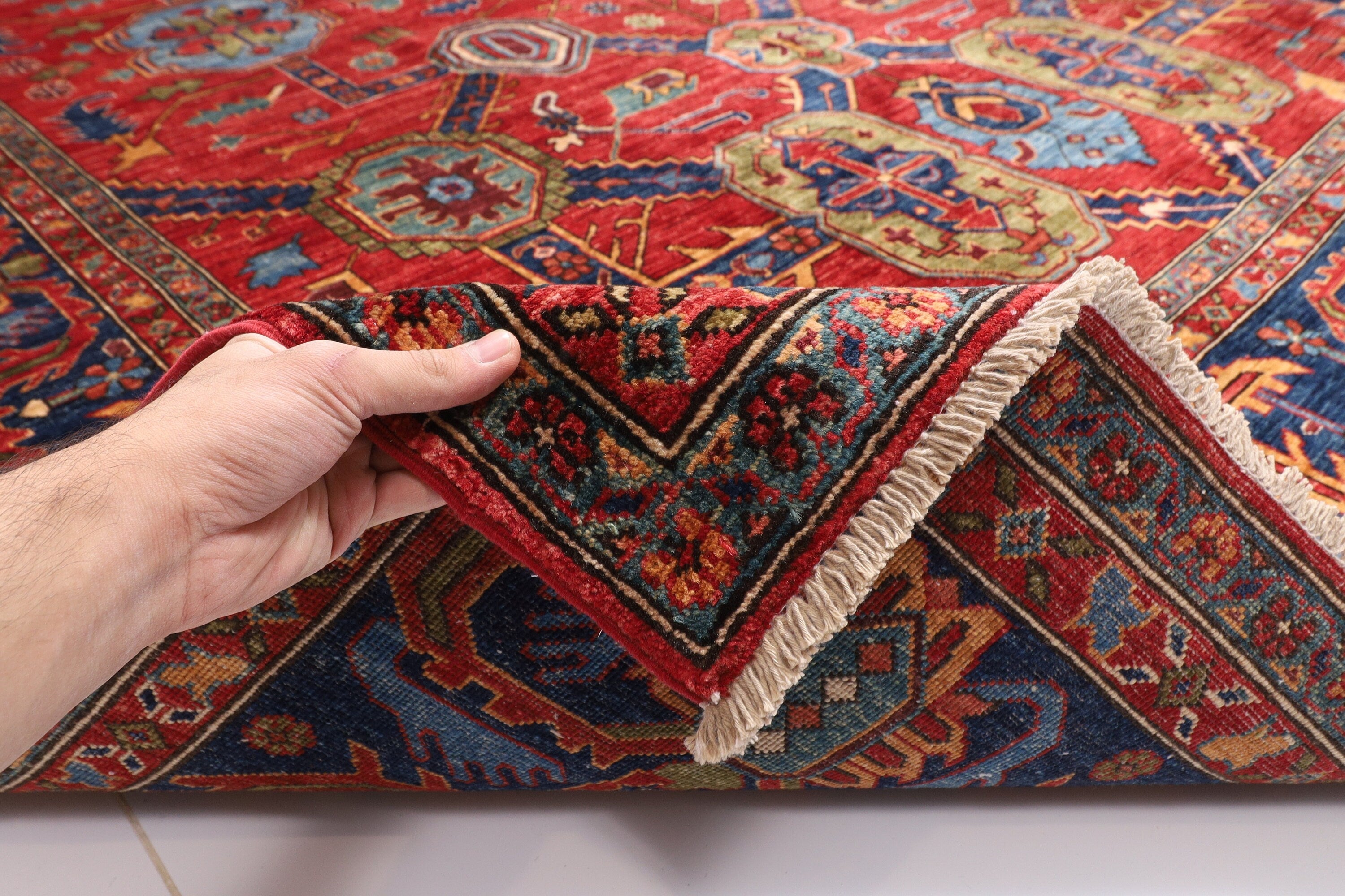 Oriental Birgi Afghan Rug 274 x 366 cm, 9 x 12 ft