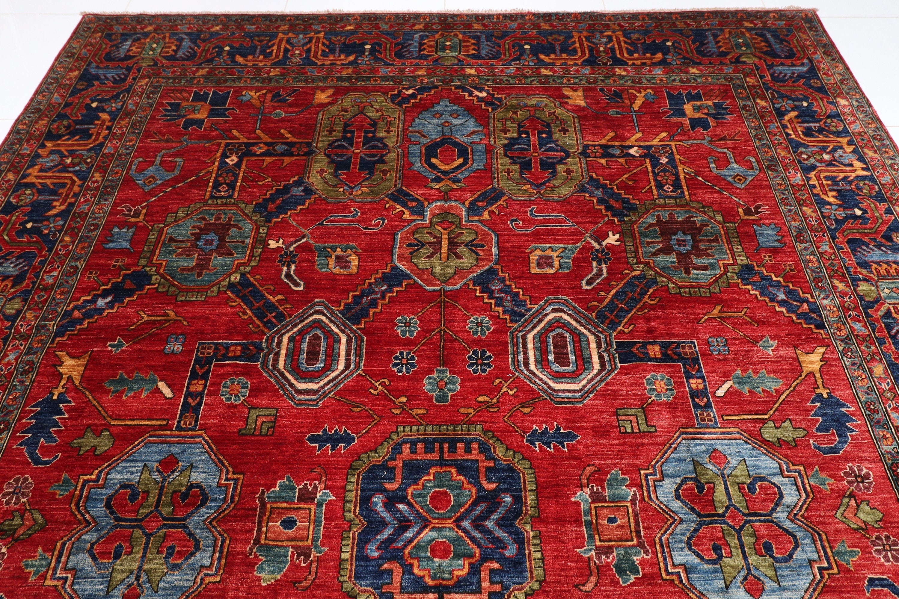 Oriental Birgi Afghan Rug 274 x 366 cm, 9 x 12 ft