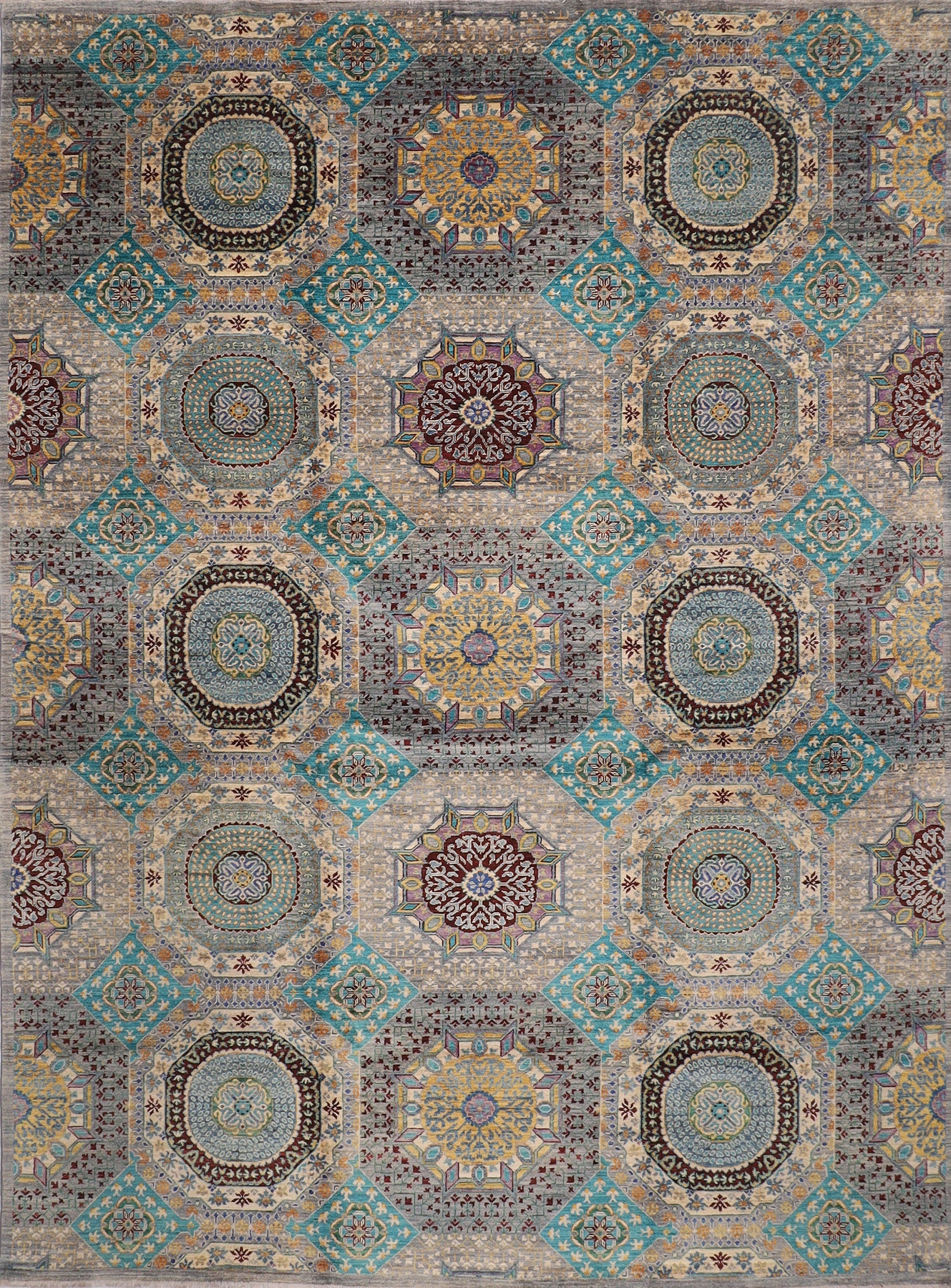 Blue Afghan Handmade — 2.55 x 3.48