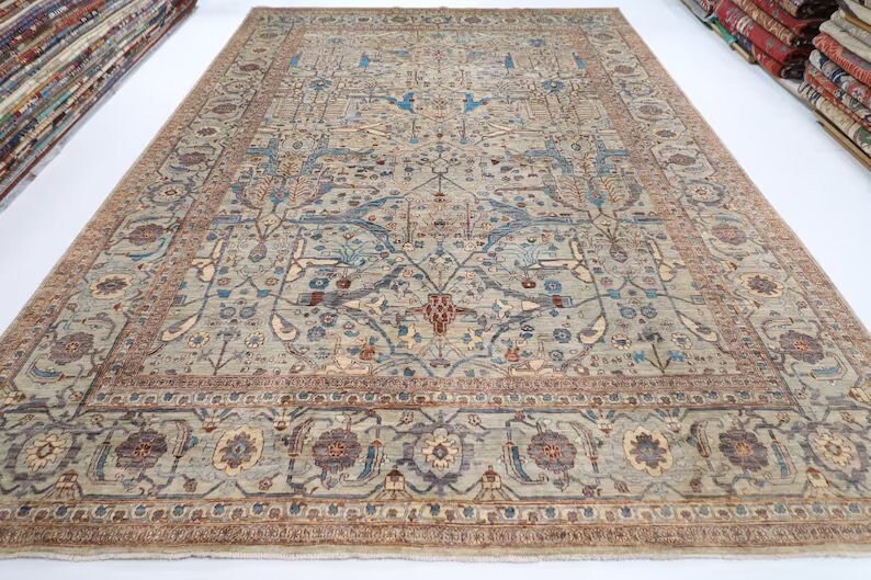 Ivory Afghan Handmade — 3.07 x 4.35