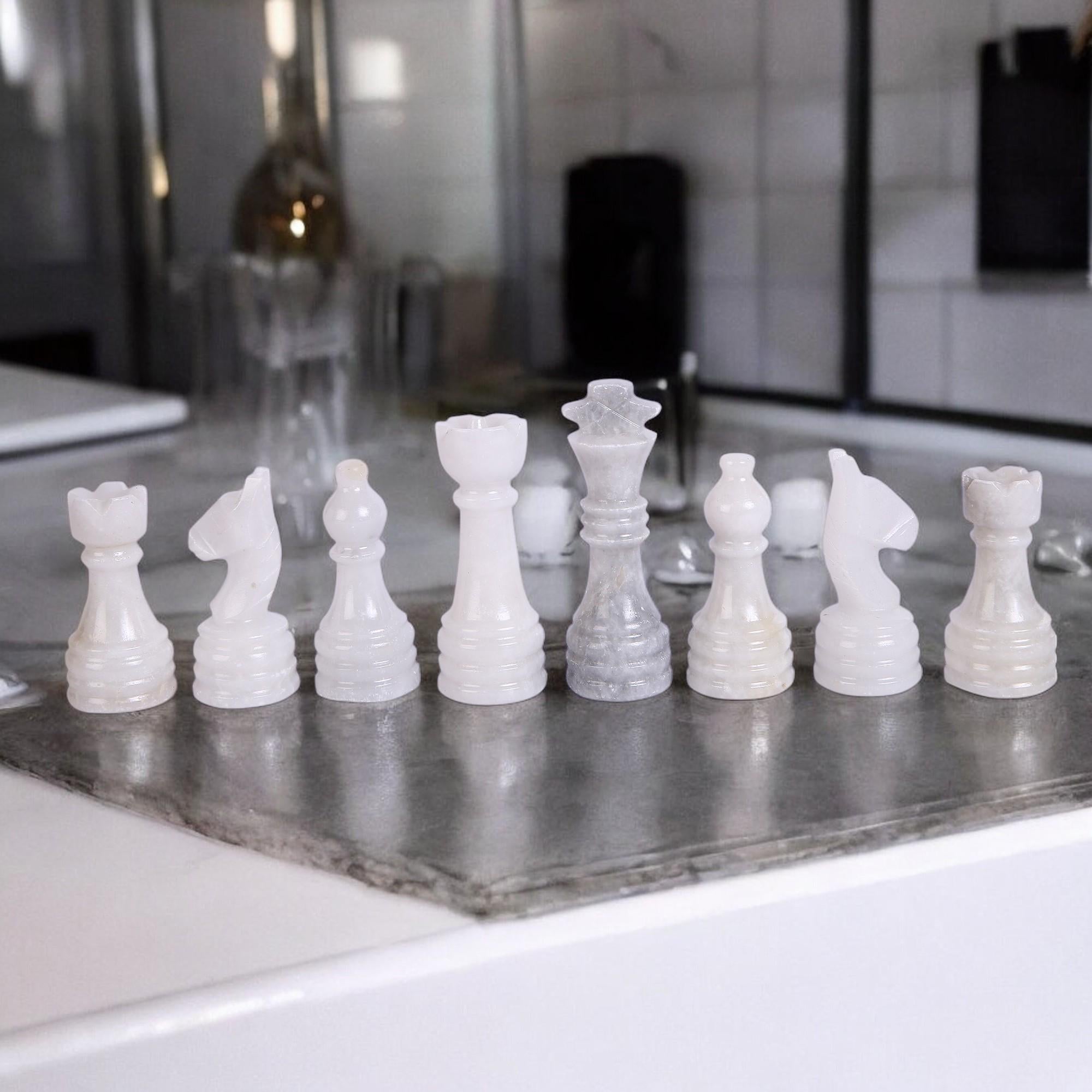 Green Marble chess sets | Luxury chess board | Christmas gifts for him | White & Green | Luxury gifts for her | Perfect board game | Home decor