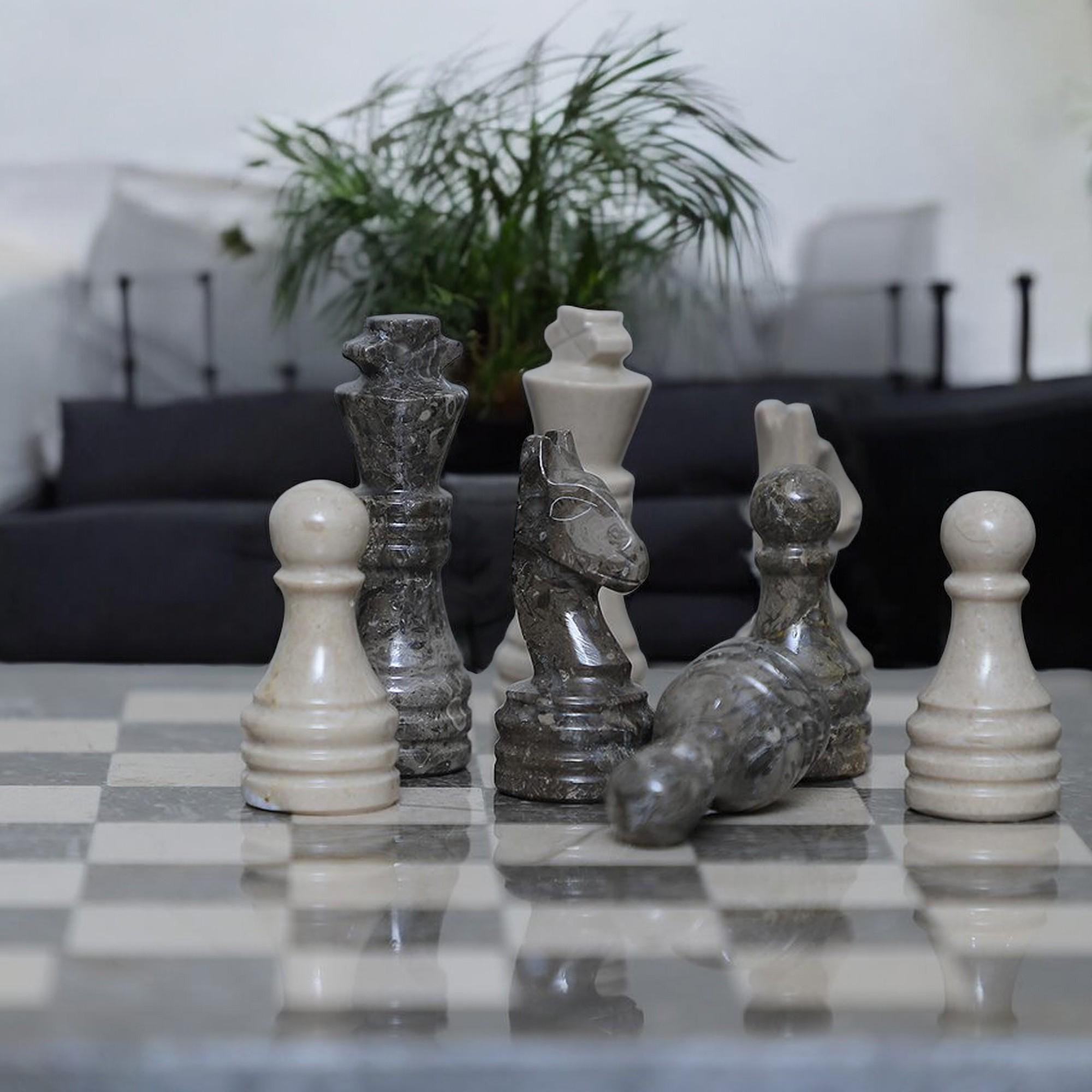 Gray Marble chess board | Marble Chess sets | Artistic board game | Gray & Verona | Christmas gifts for him and her | Luxury Gifts