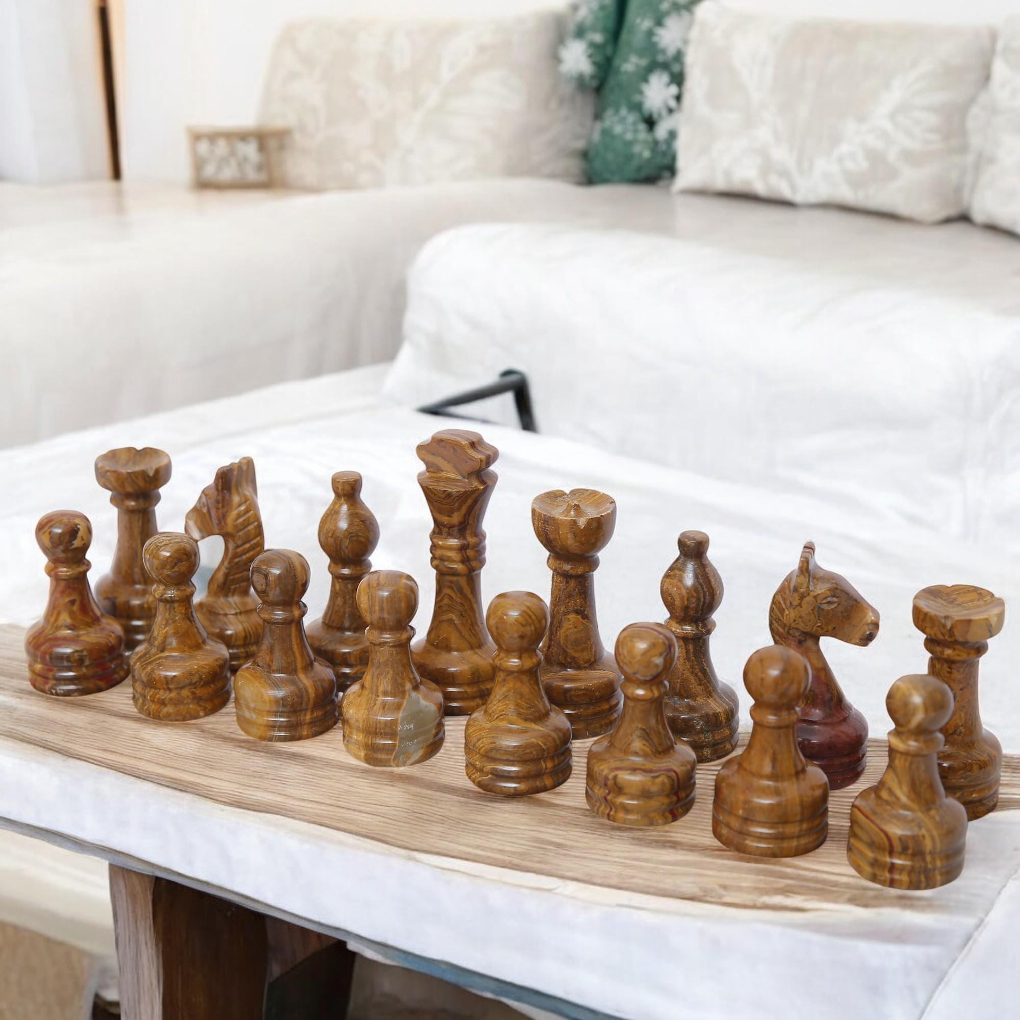 Brown Marble chess board | Marble chess sets | White & Brown | gift for him | Christmas gifts