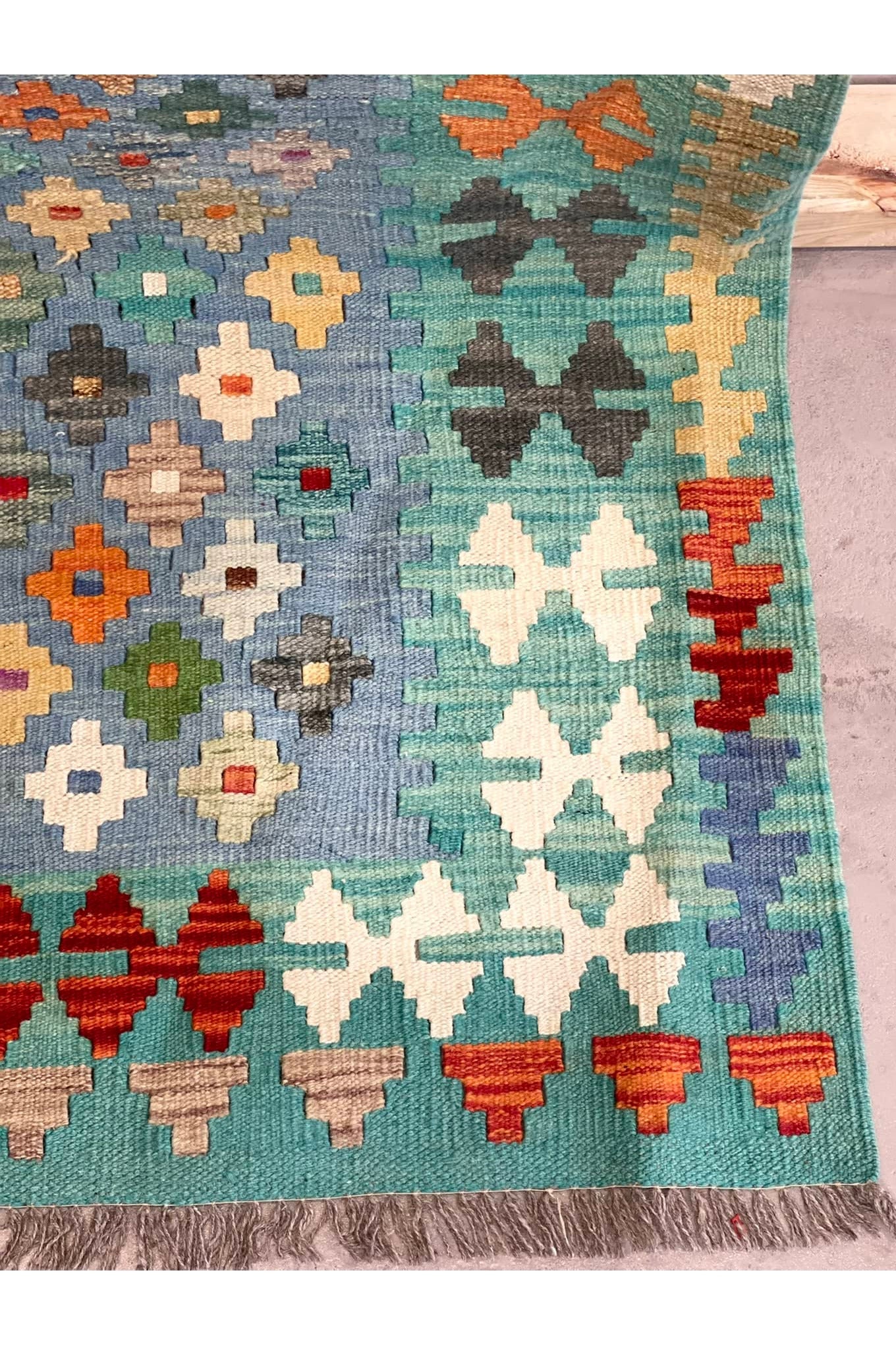 HANDMADE AFGHAN MAIMANA KILIM | 296 X 215 CM |