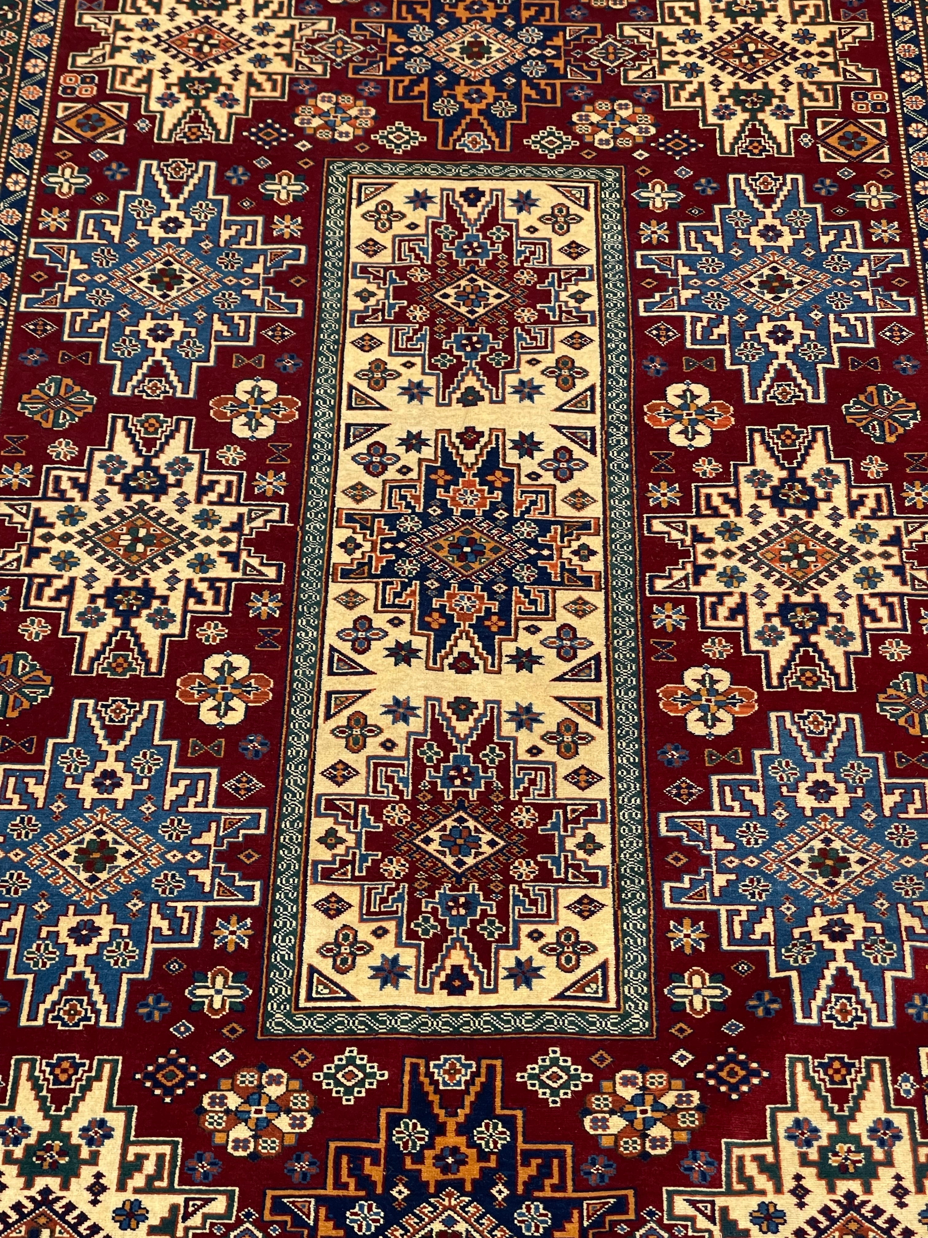 Red Afghan Handmade — 2.95 x 1.97