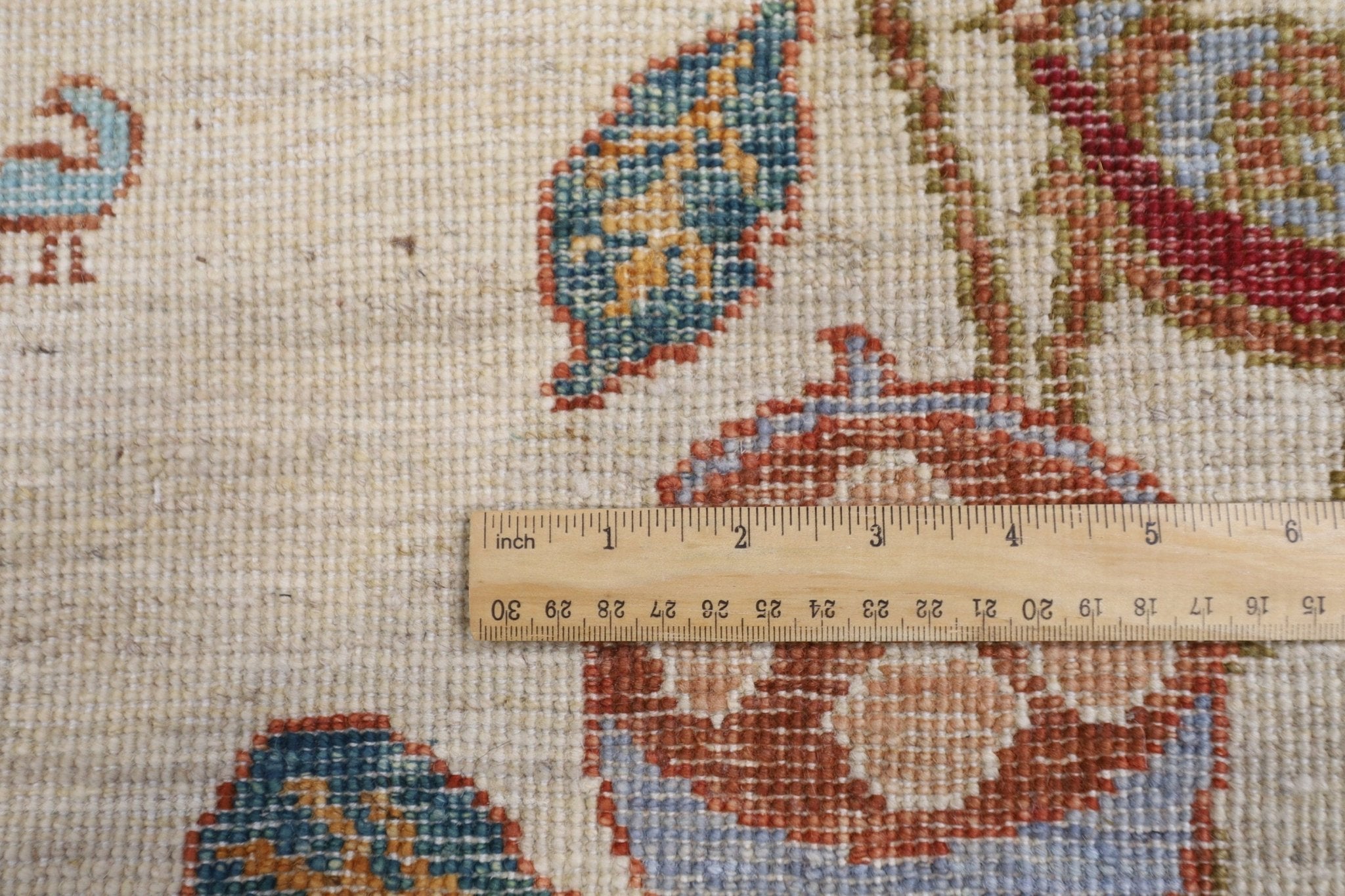 Landscape - 196 x 196 cm, 6.5 x 6.5 ft Afghan Hand - Knotted Wool Rug - Jerm Rugs - Handmade Afghan Rug - Jerm Rugs