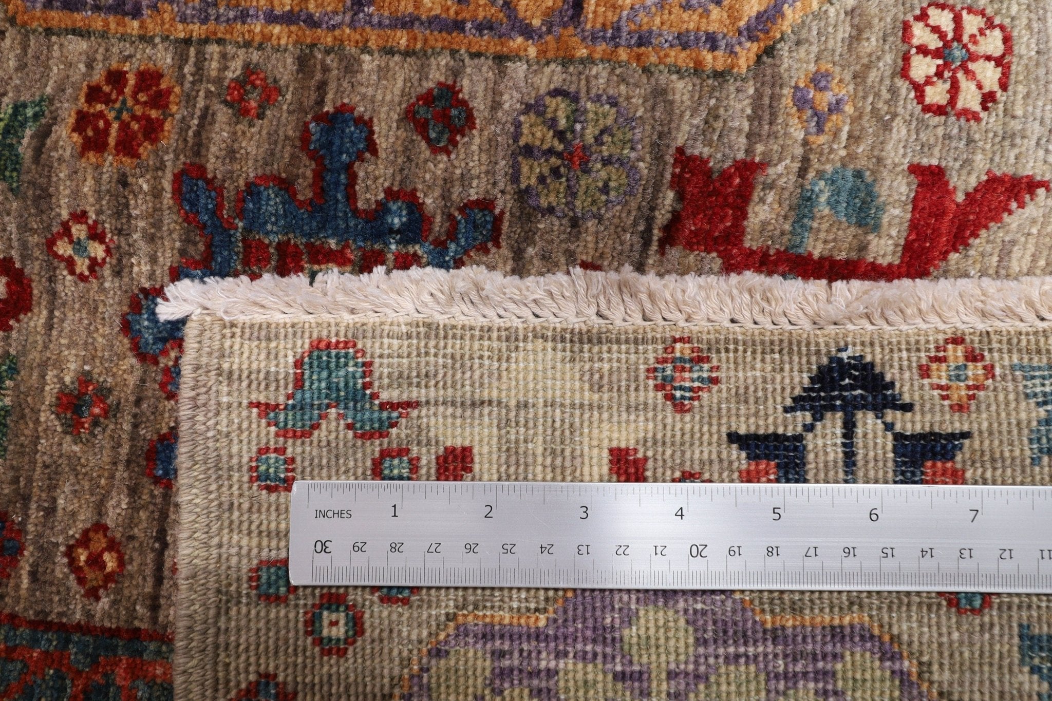 Mamluk - 278x281 cm (9'2x9'3 ft) Handmade Afghan Wool Area Rug - Jerm Rugs - Handmade Afghan Rug - Jerm Rugs