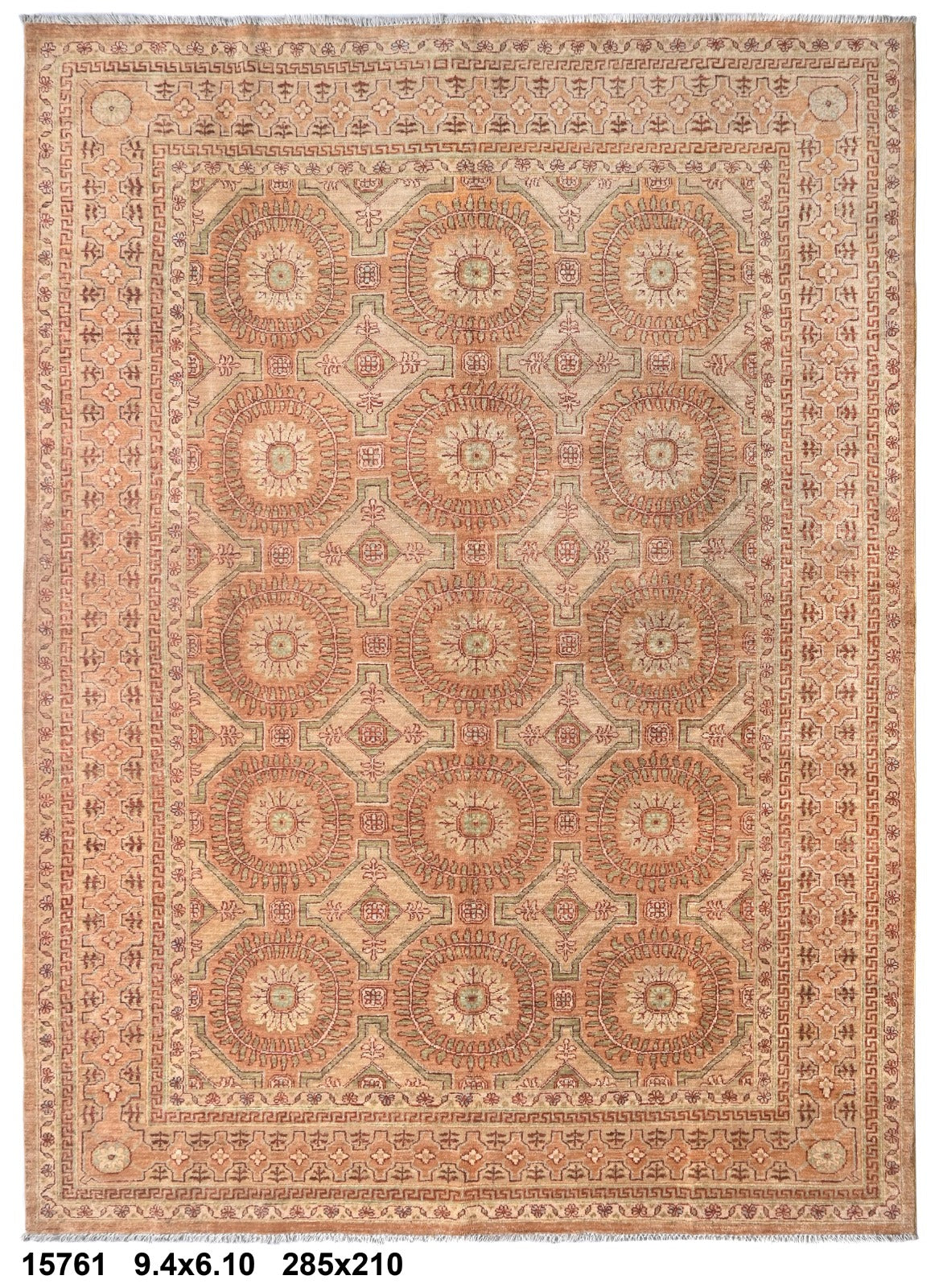 Shams-e-Kandahar Afghan hand-knotted Ghazni wool rug, overhead view