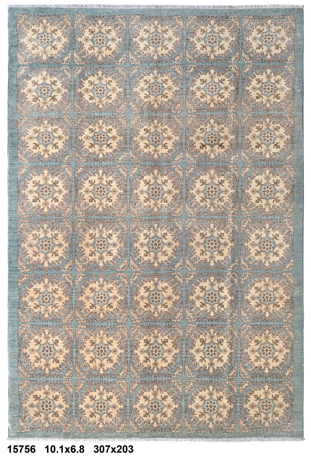 Gulzar-e-Balkh Afghan hand-knotted Ghazni wool rug, overhead view