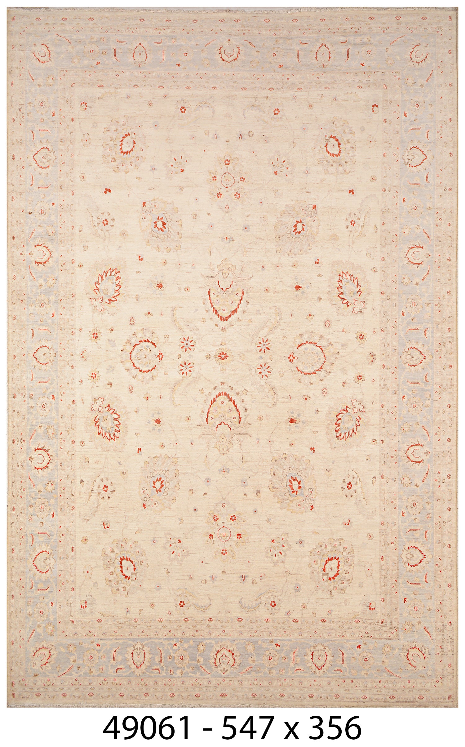Sahar-e-Nur Afghan hand-knotted Ghazni wool rug, overhead view