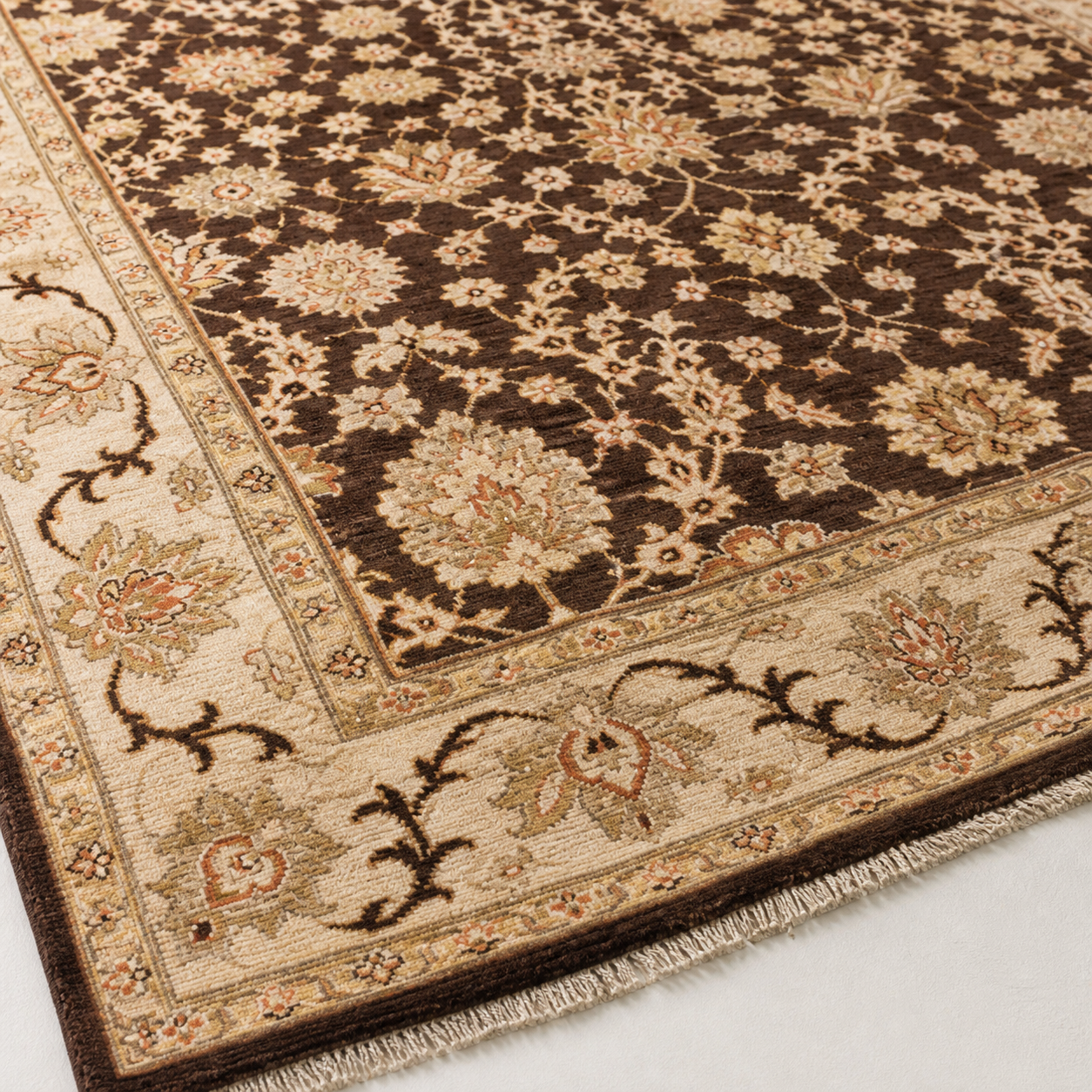 Shab-e-Qandahar Afghan Ghazni wool rug, hand-knotted detail