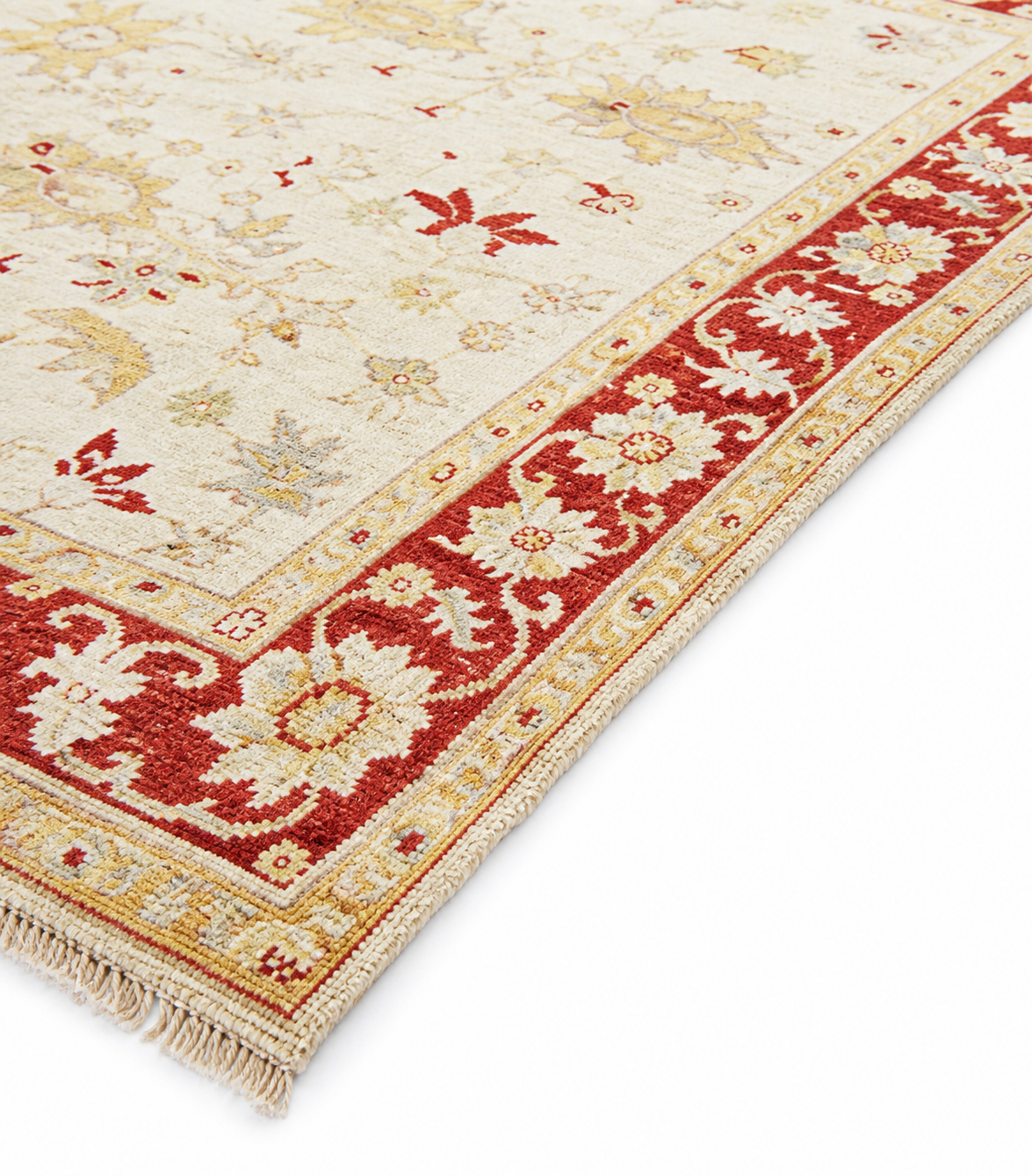 Atash-e-Herat Afghan Ghazni wool rug, hand-knotted detail