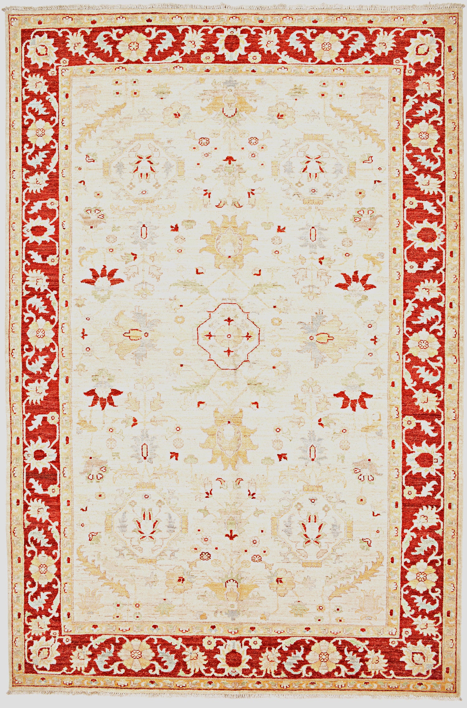 Atash-e-Herat Afghan hand-knotted Ghazni wool rug, overhead view