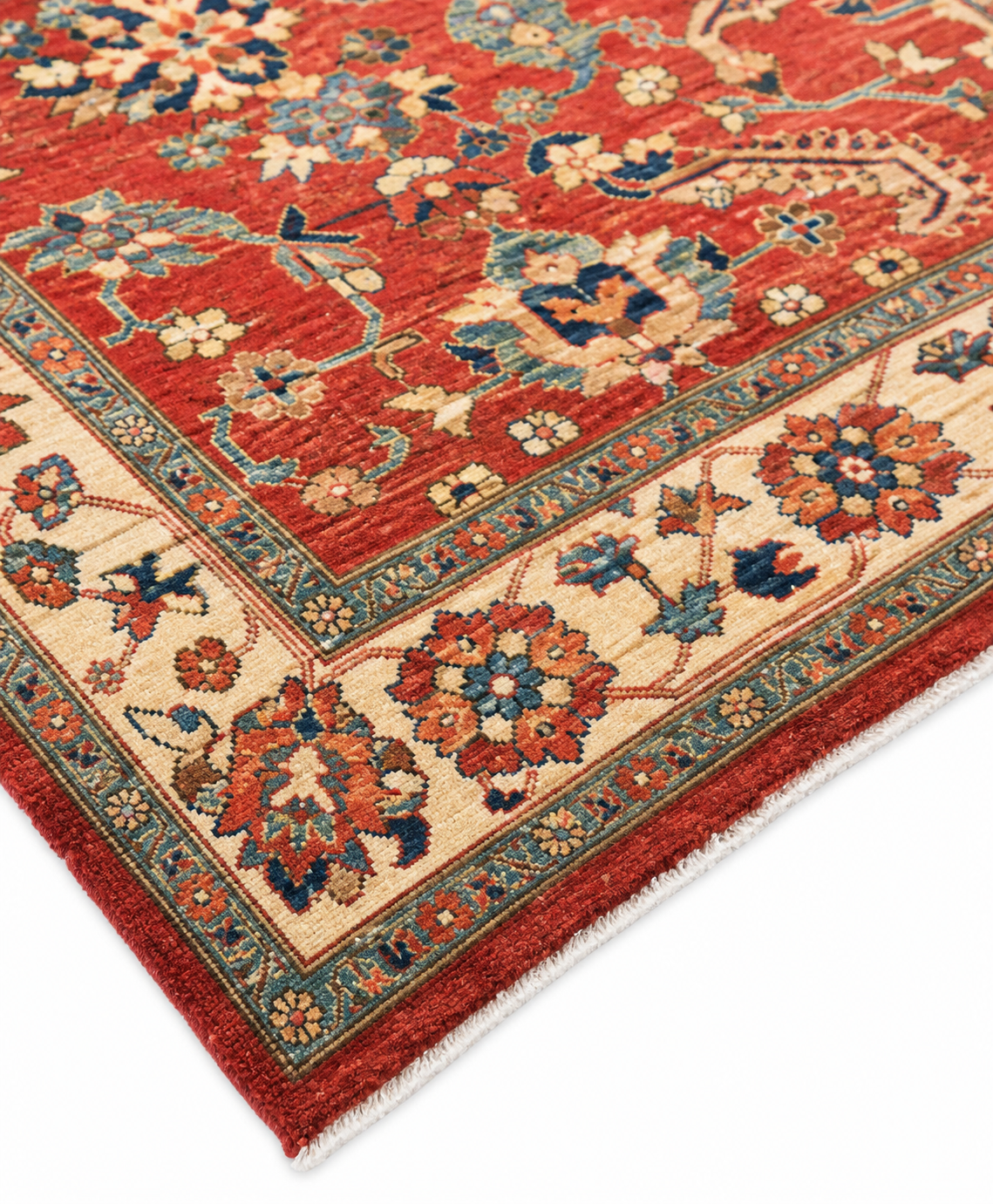 Laleh-e-Herat Afghan Ghazni wool rug, hand-knotted detail