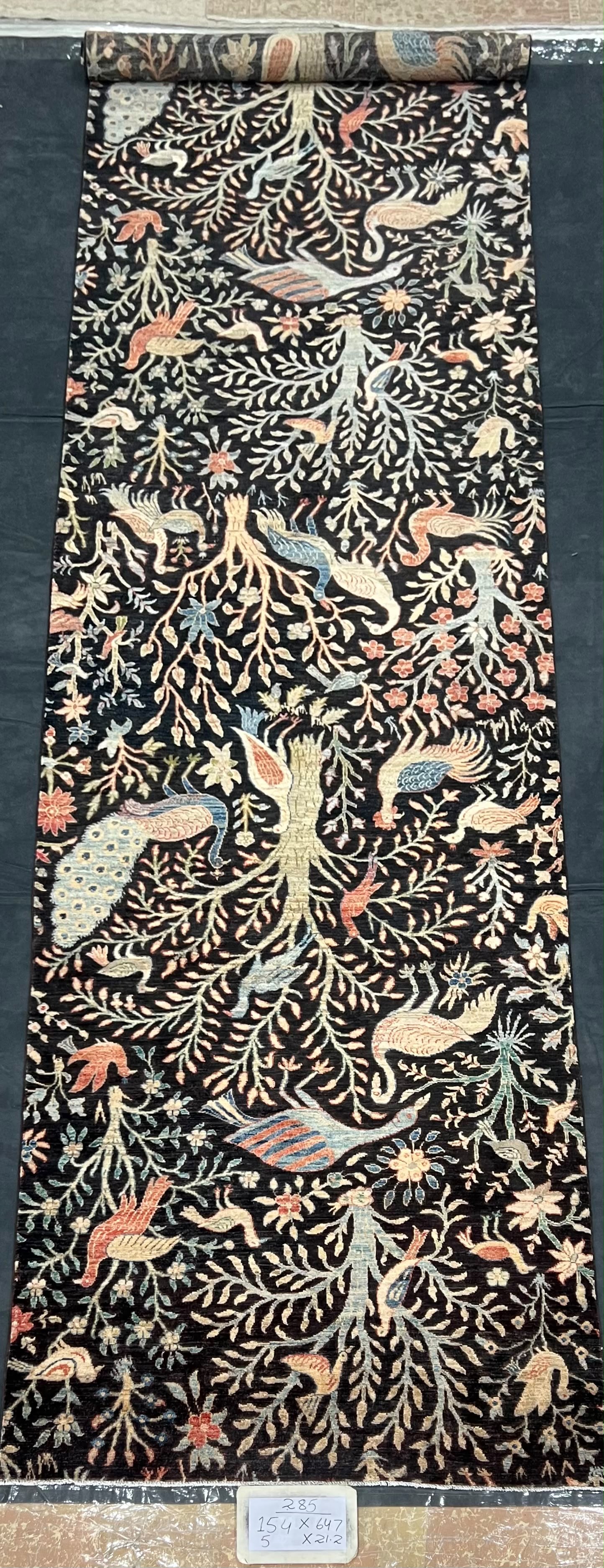 Murghzar-e-Panjshir Afghan hand-knotted Ghazni wool rug, overhead view