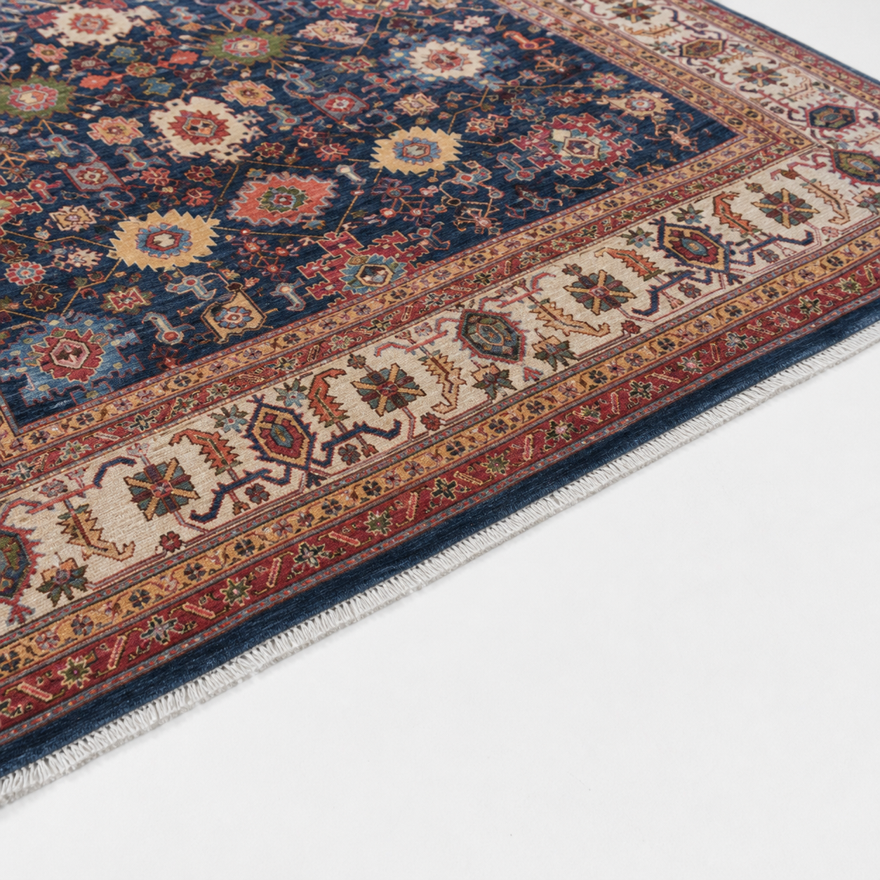 Shab-e-Gol Afghan Ghazni wool rug, hand-knotted detail