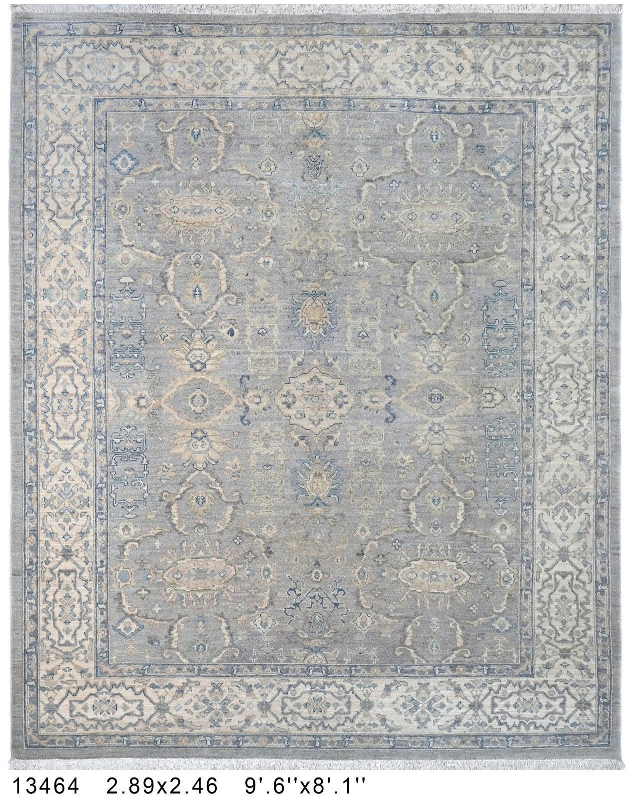 Gard-e-Mah Afghan hand-knotted Ghazni wool rug, overhead view