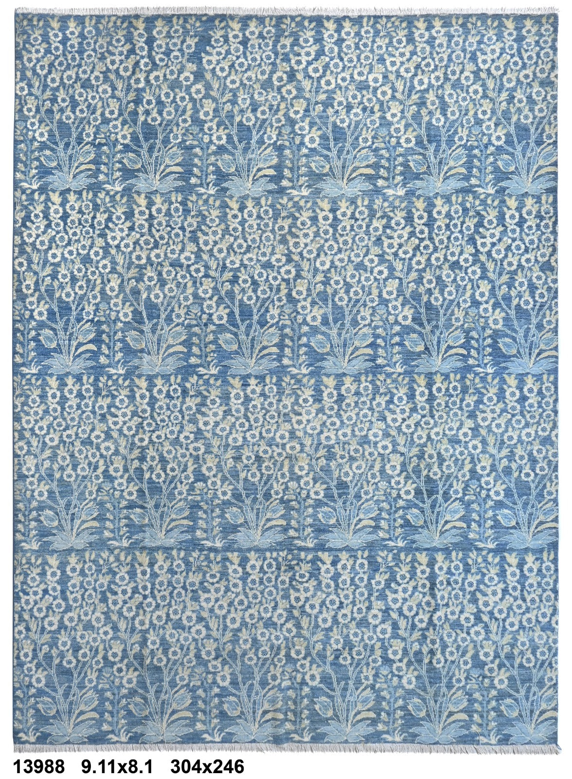 Nila-e-Panjshir Afghan hand-knotted Ghazni wool rug, overhead view
