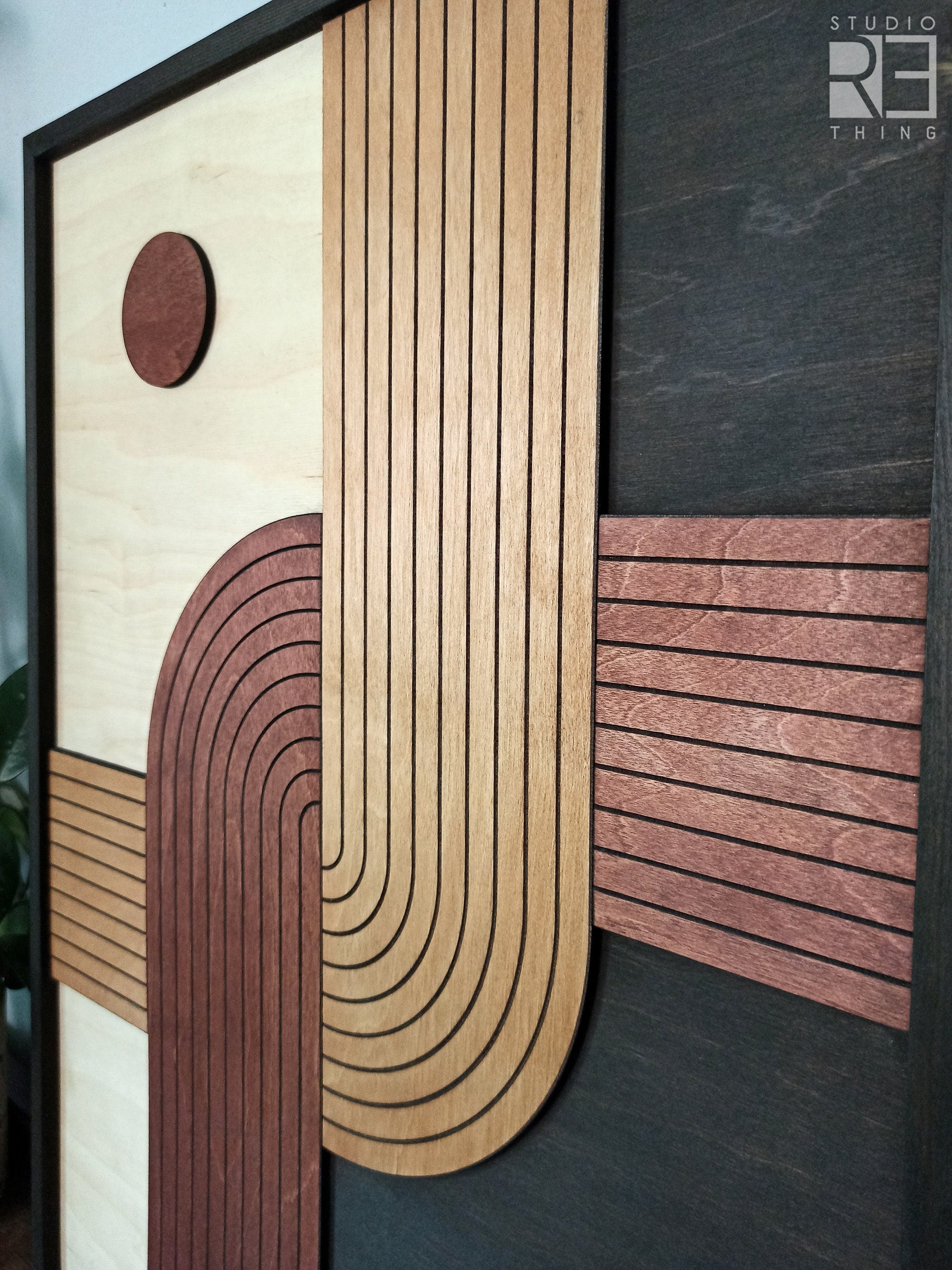 Wooden Mid Century Modern Wall Art Jerm | جِرْم