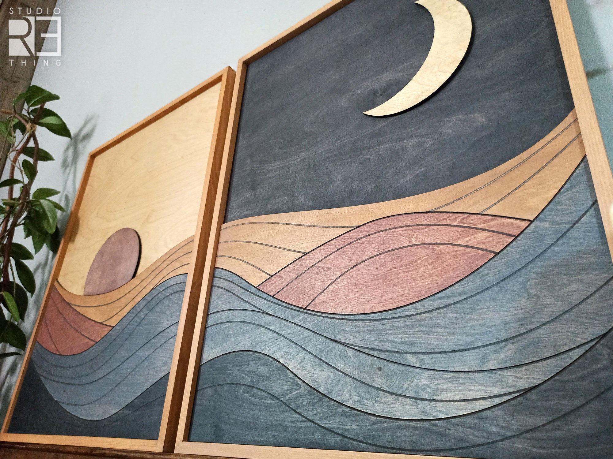 Set of 2:Sun and Moon Wall Art Jerm | جِرْم
