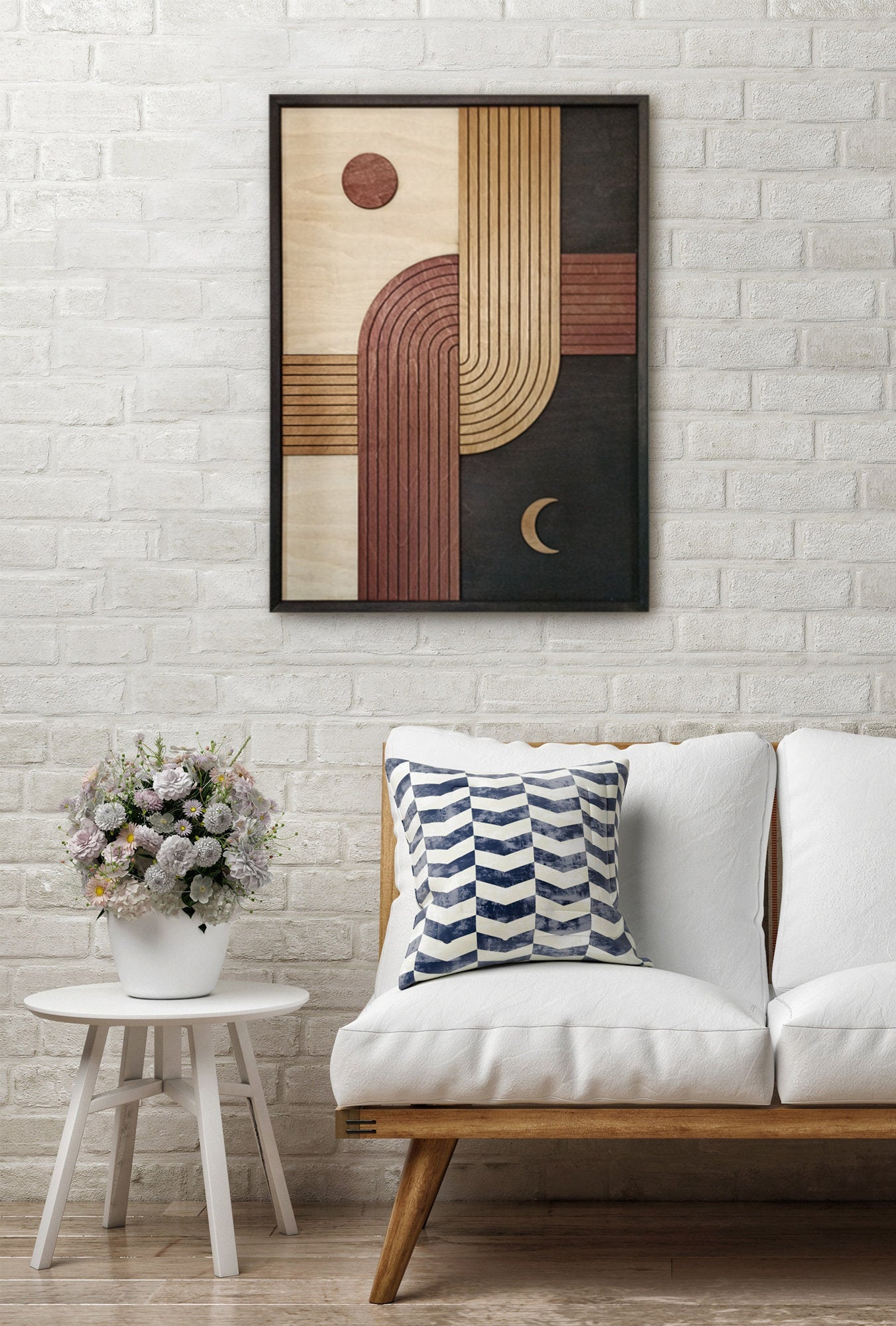 Wooden Mid Century Modern Wall Art Jerm | جِرْم