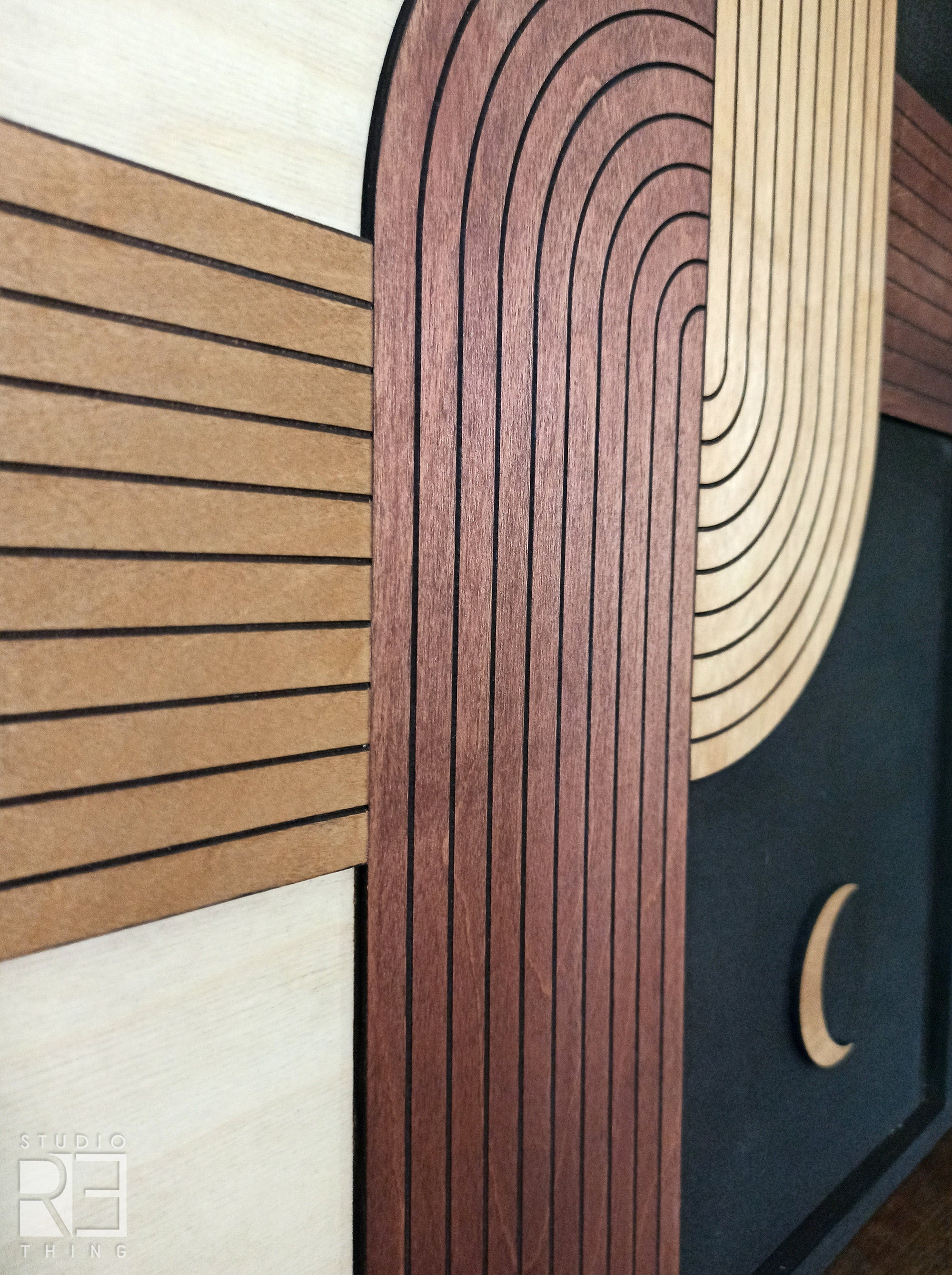 Wooden Mid Century Modern Wall Art Jerm | جِرْم