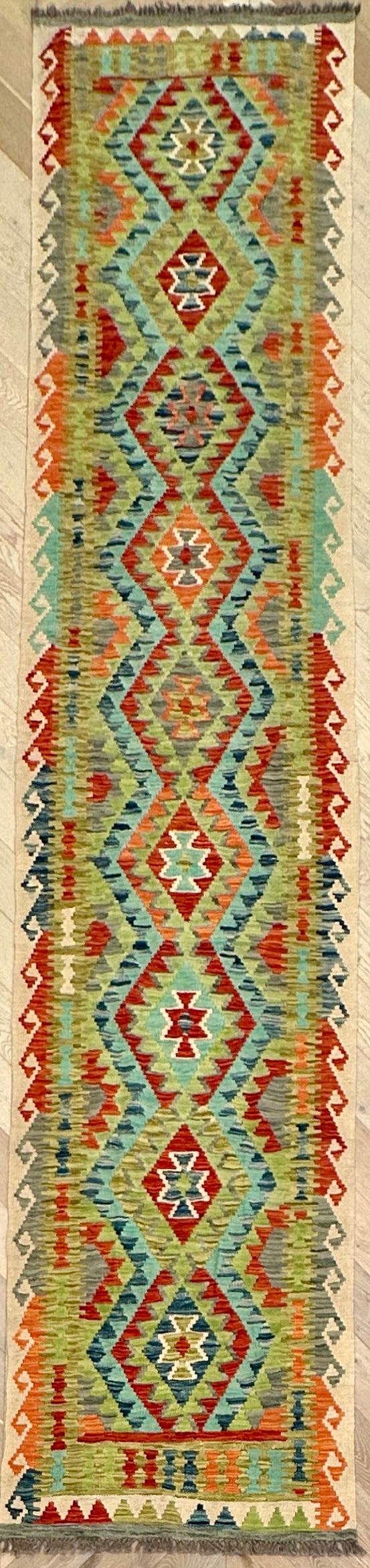 Afghan Kilim — 3.87 x 0.86
