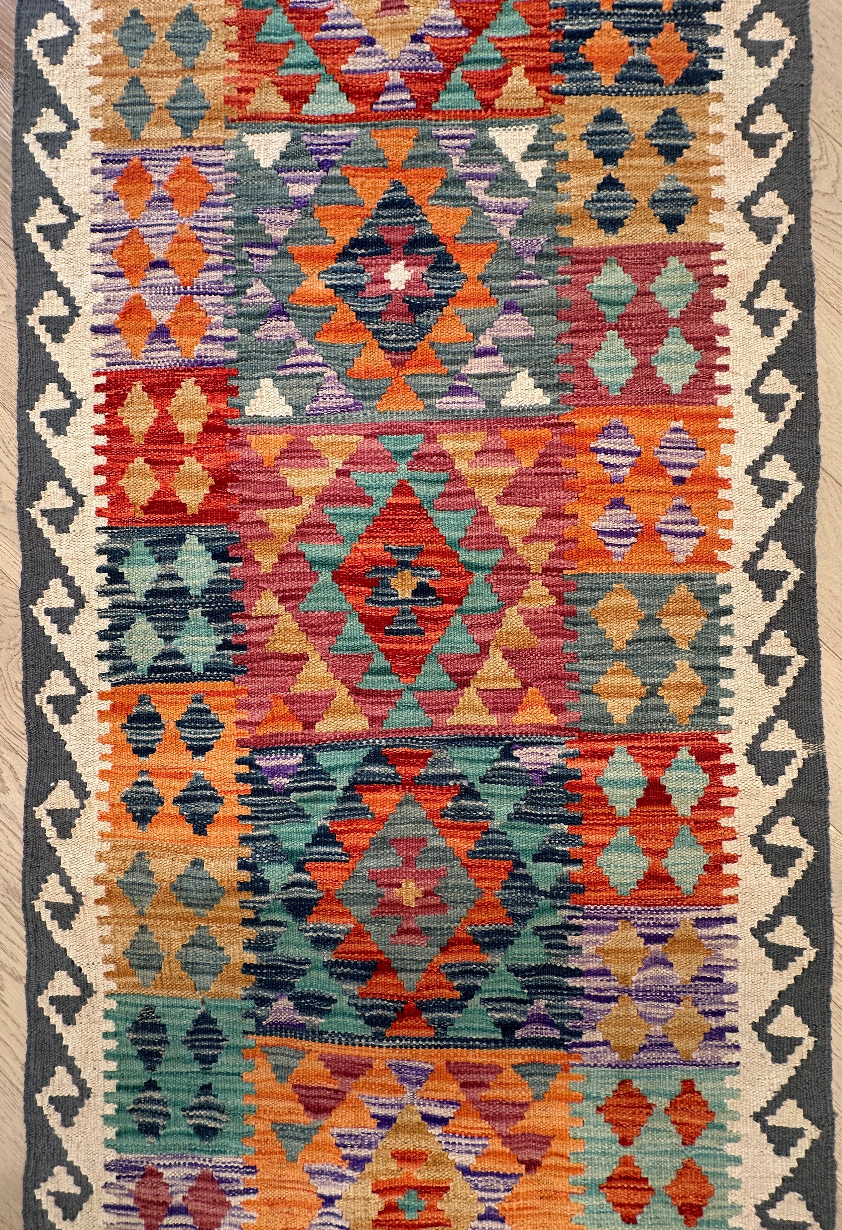 Afghan Kilim — 3.89 x 0.80