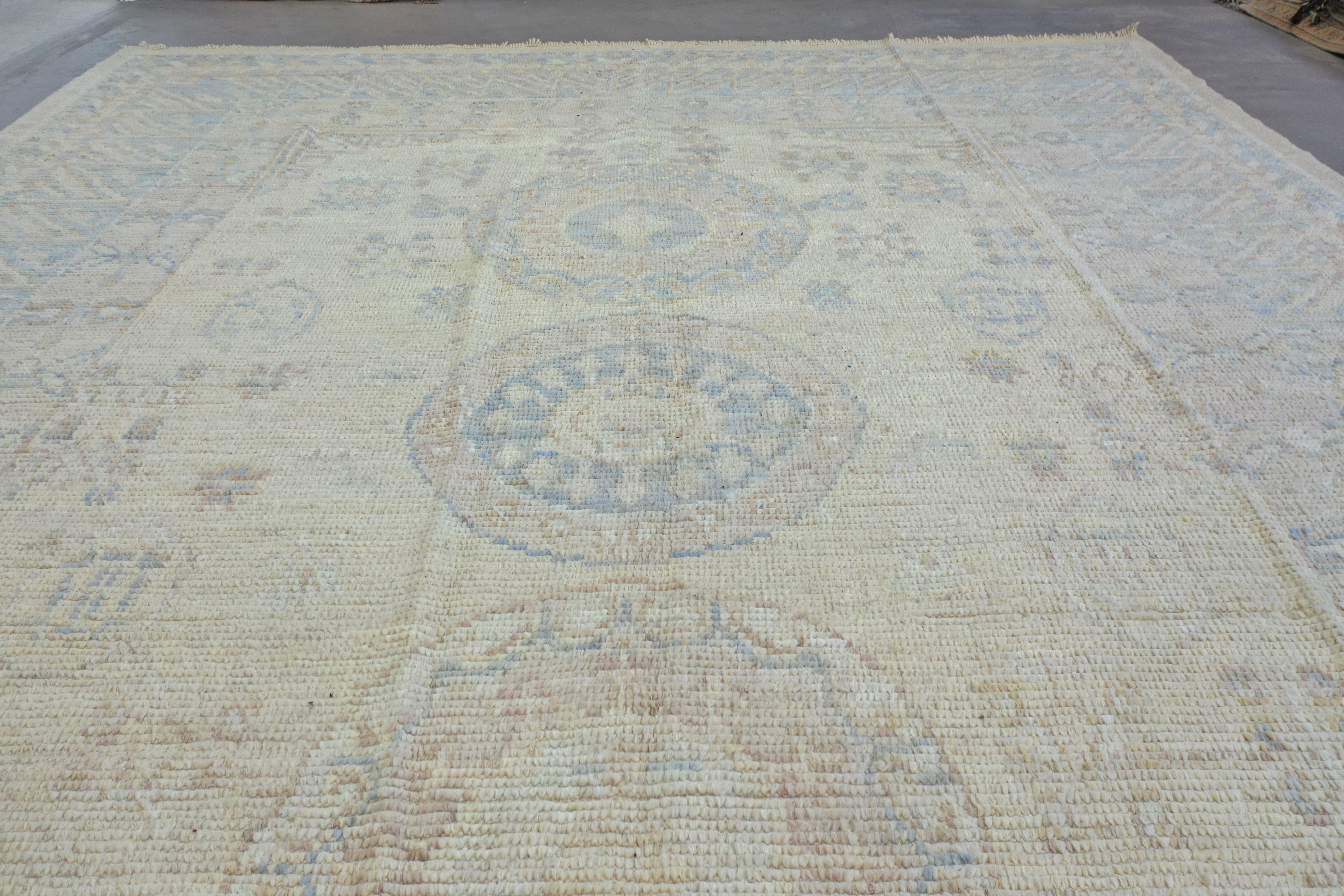 Beige Afghan Handmade — 3.88 x 2.84
