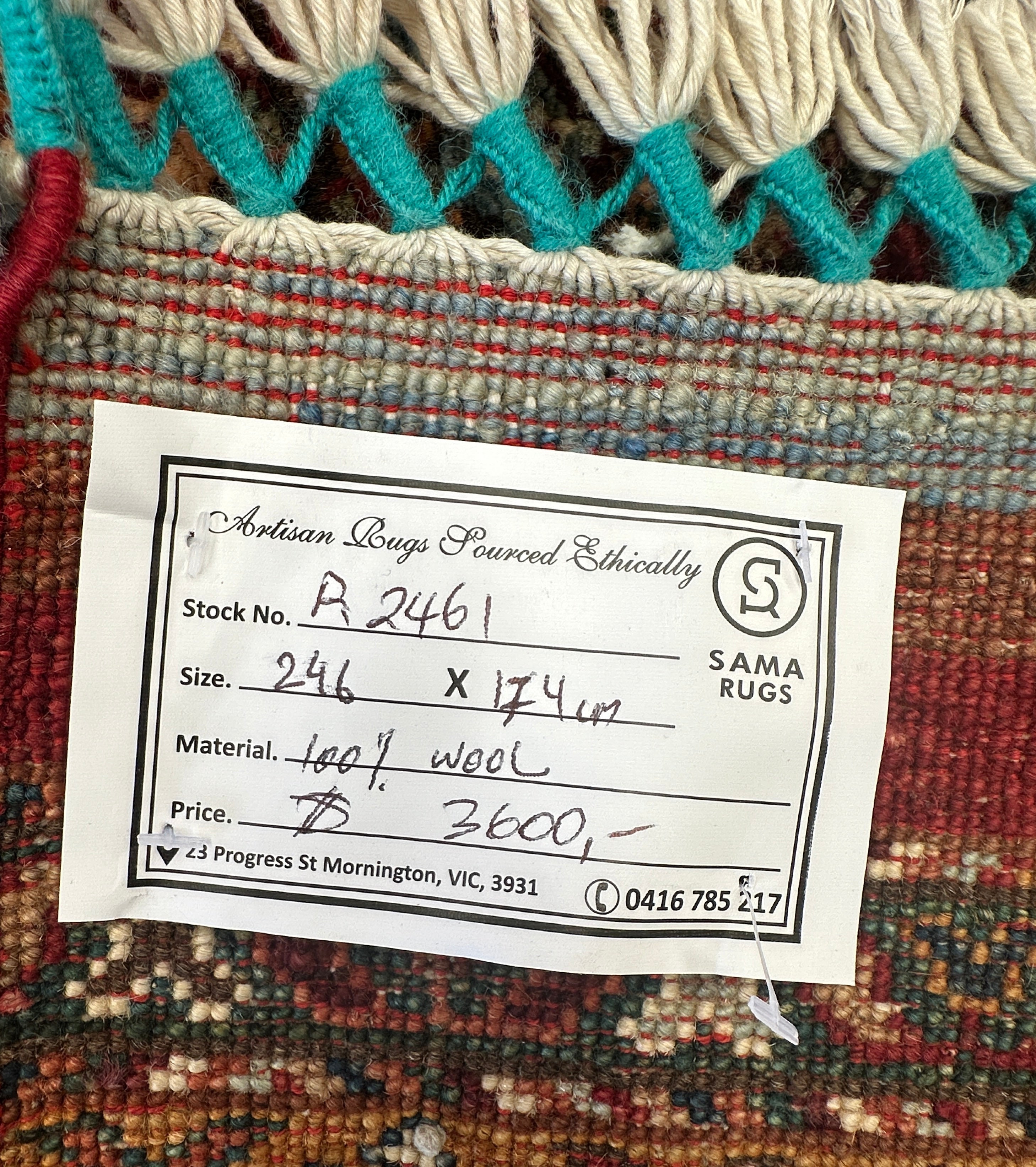 Chobi Afghan Handmade — 2.46 x 1.74