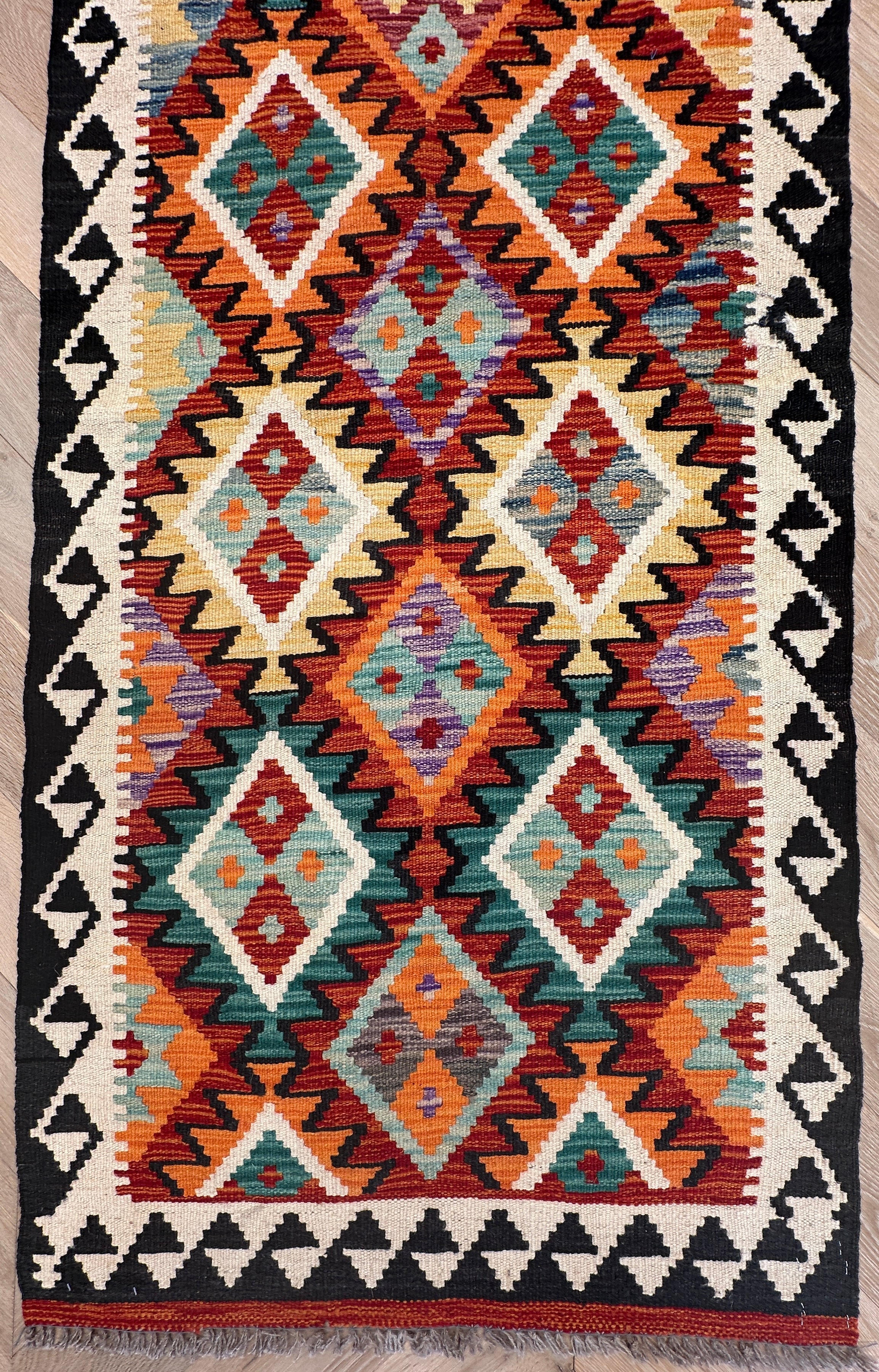 Afghan Kilim — 3.93 x 0.80