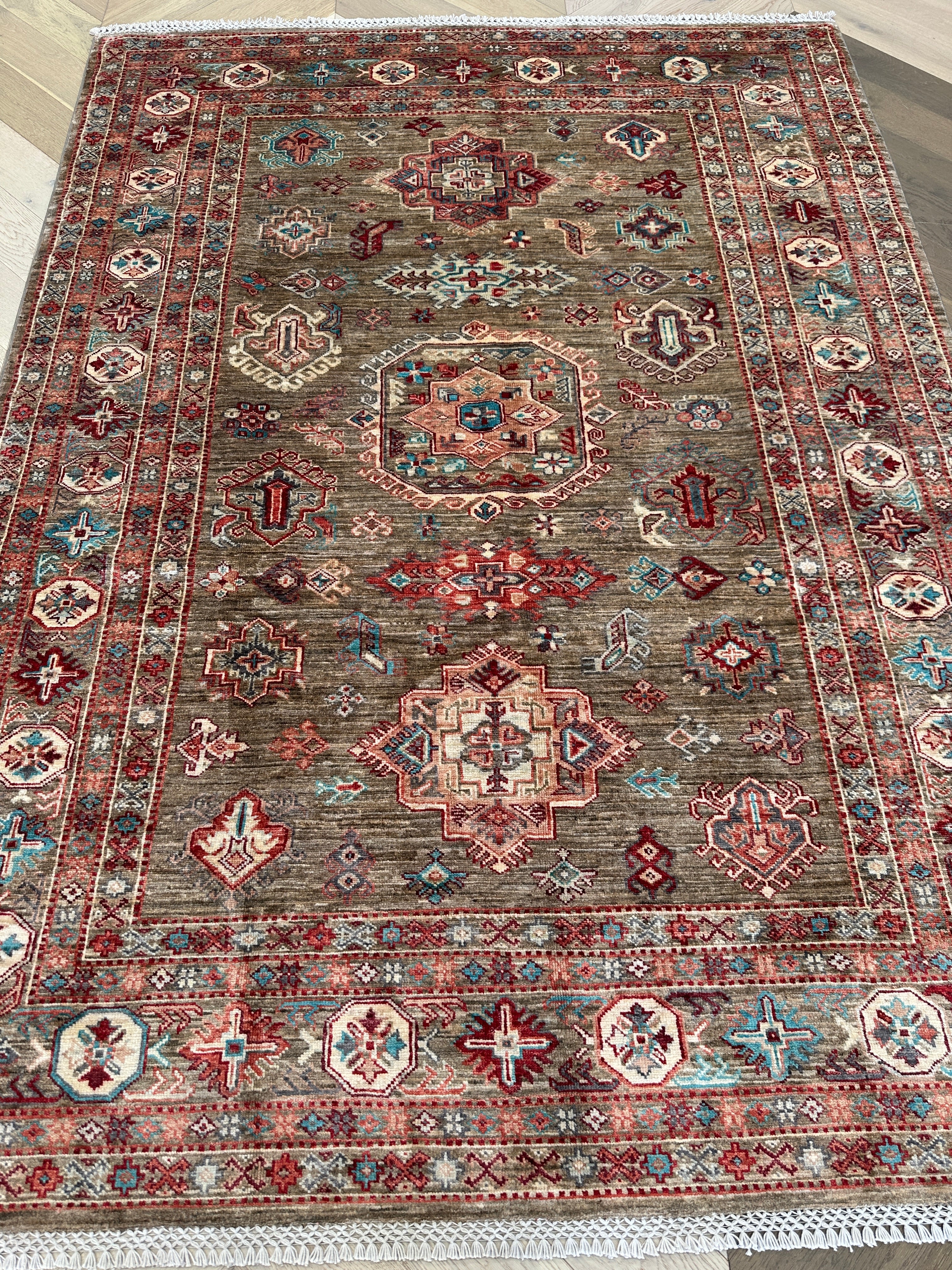 Afghan handmade rug,Chobi. Size: 237x174 cm