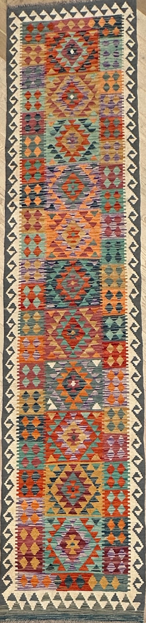 Afghan Kilim — 3.89 x 0.80