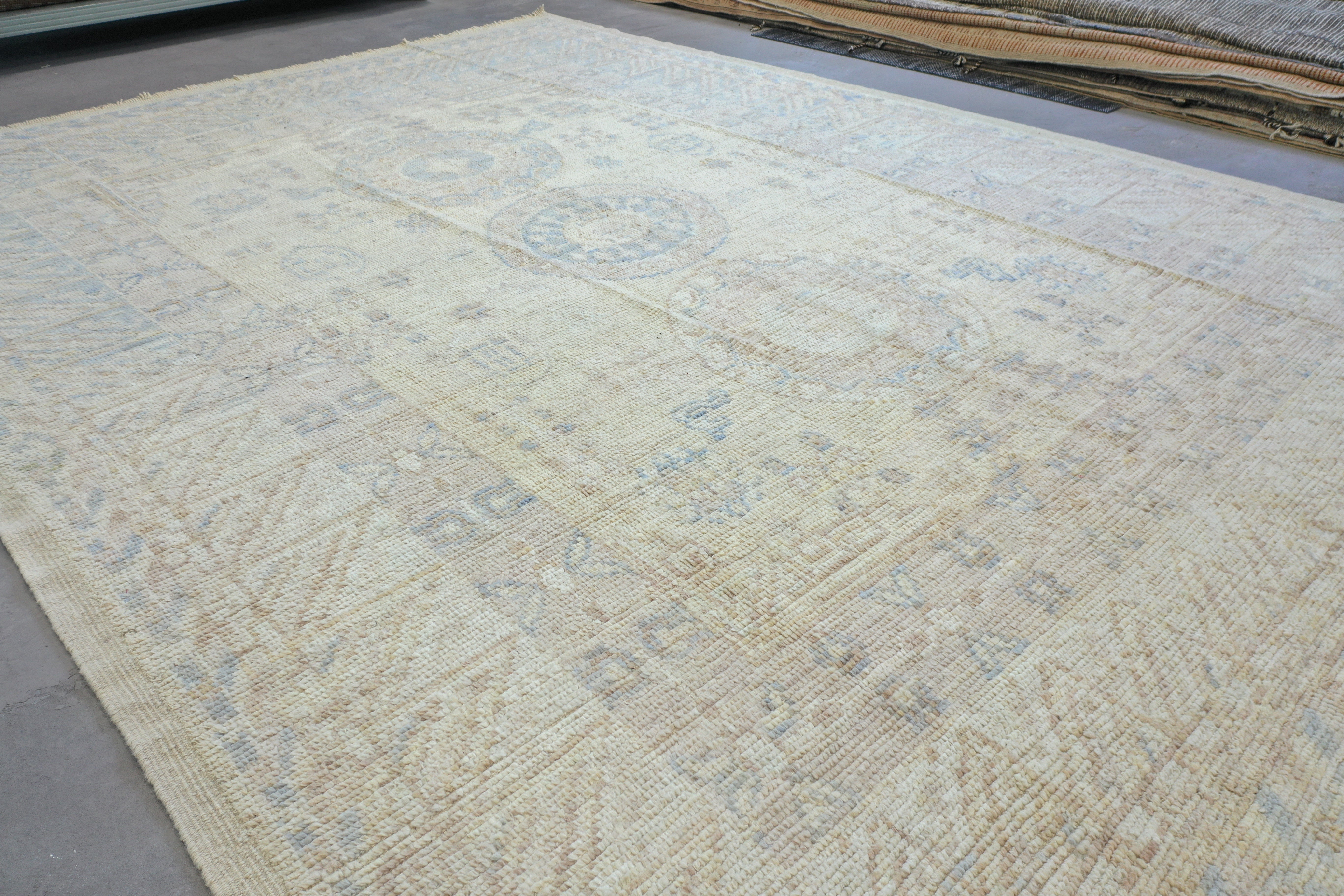 Beige Afghan Handmade — 3.88 x 2.84