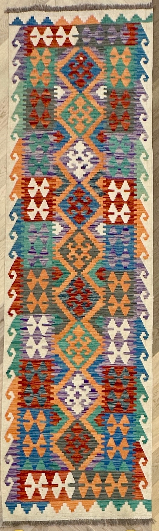 Afghan Kilim — 2.93 x 0.81