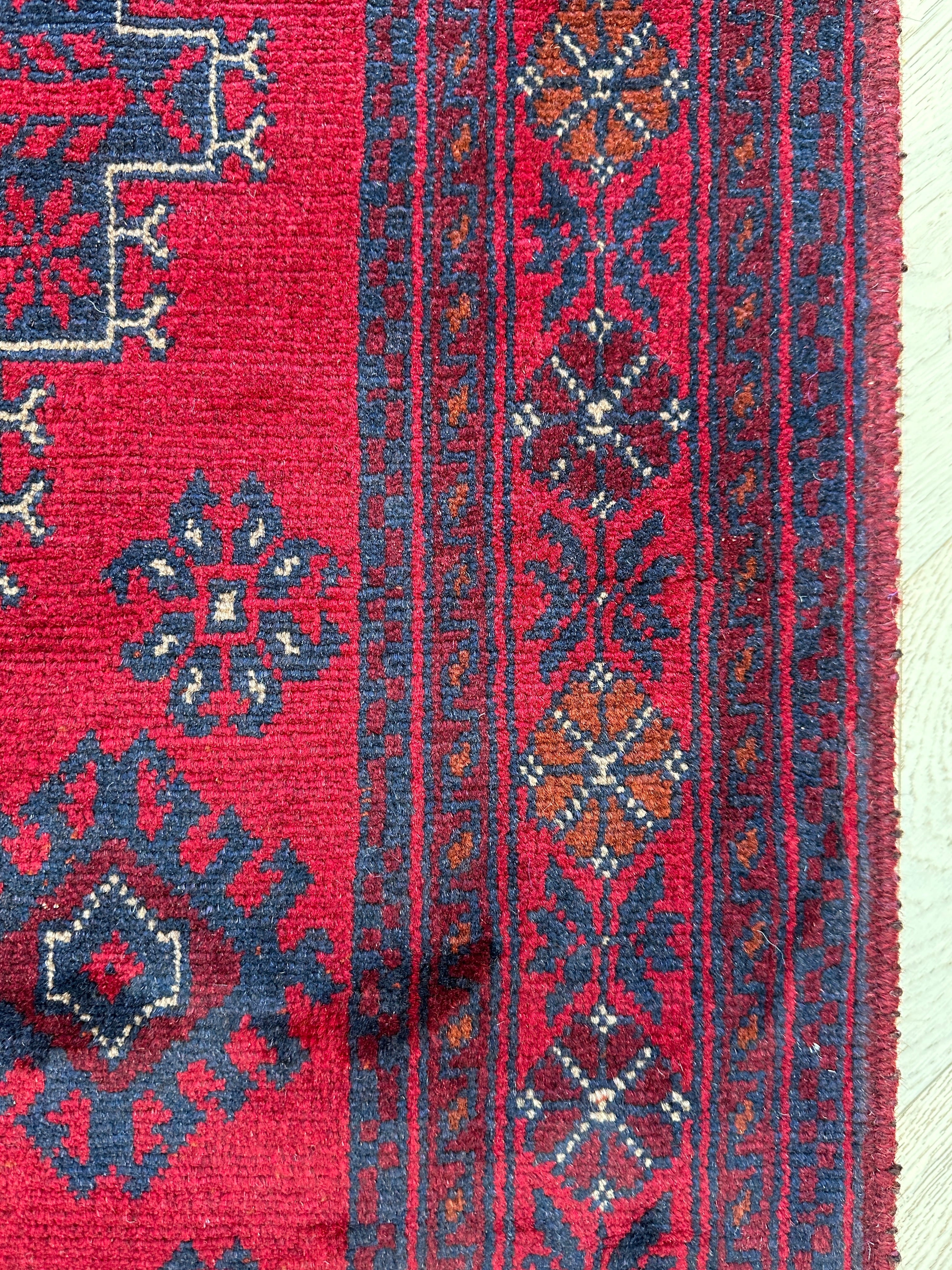 Red Afghan Handmade — 1.92 x 1.28
